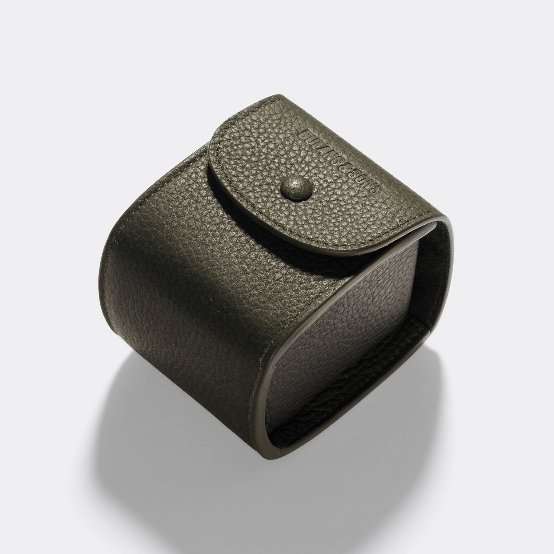 Olive Green Single Leather Watch Cube