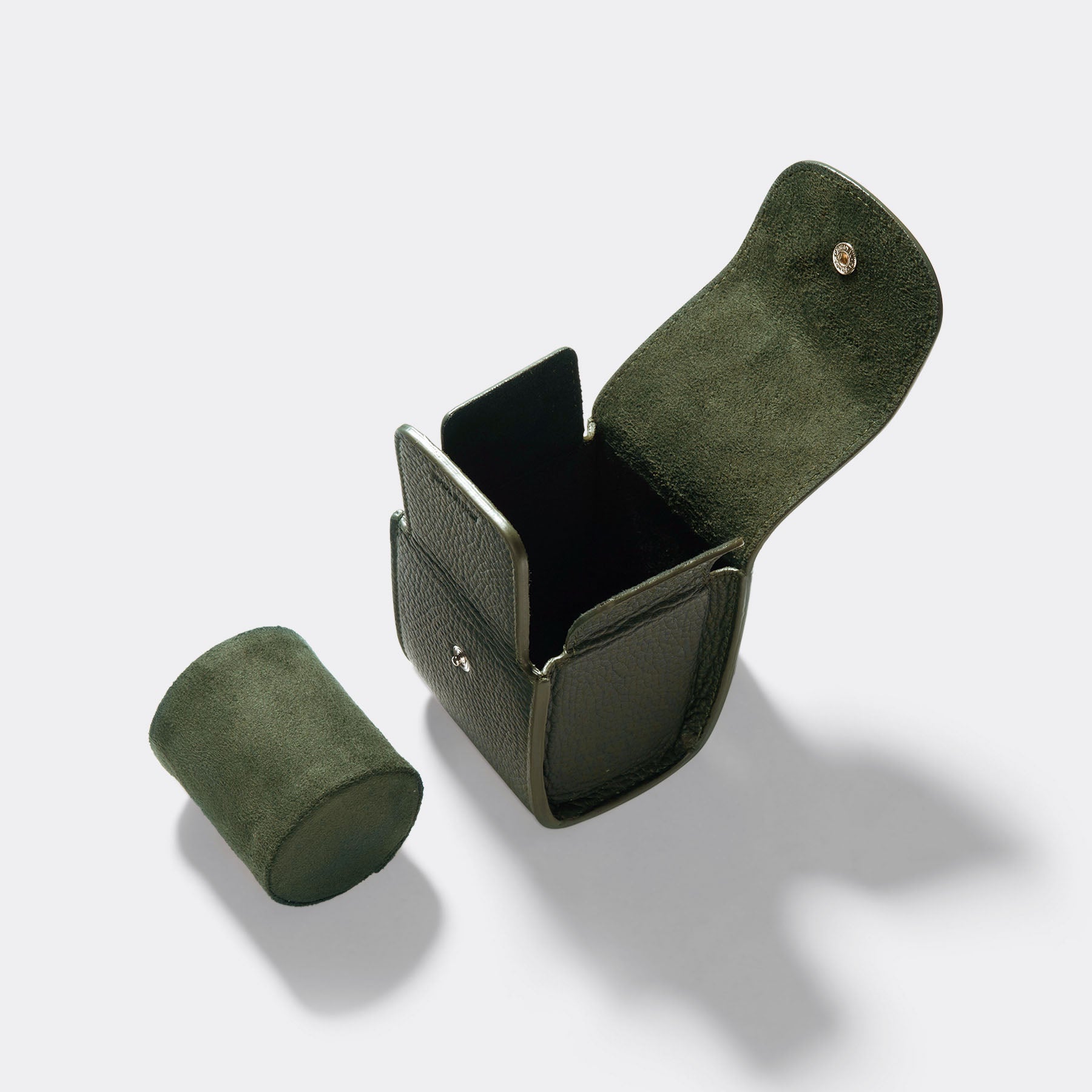 Olive Green Leather Single Watch Cube