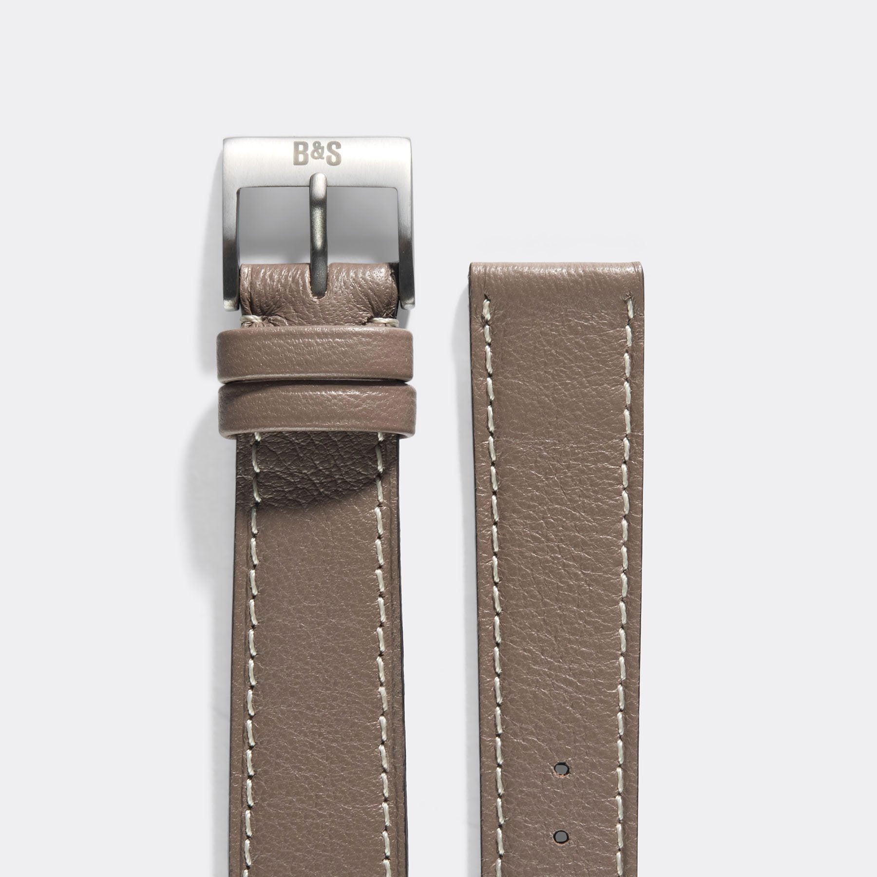 Taupe Grey Leather Watch Strap