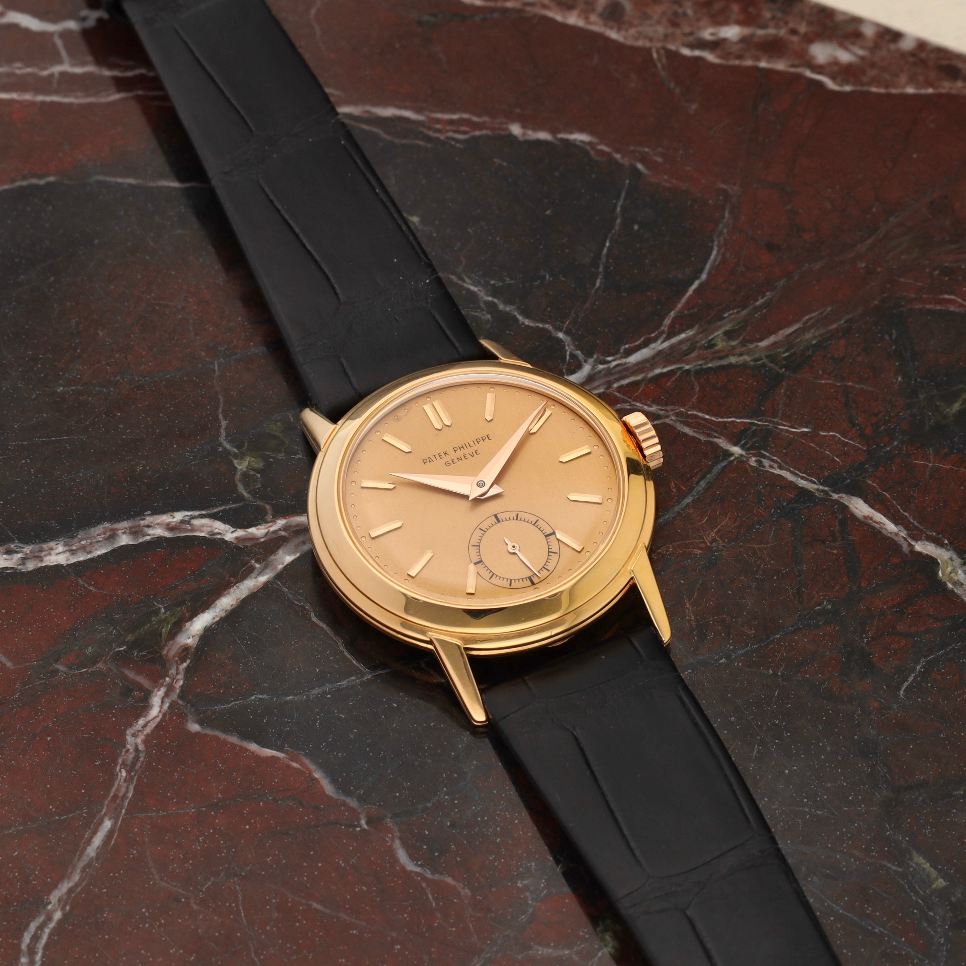 Patek Philippe Calatrava 2455 in 18k rose gold Padellone case with Salmon dial and Patek service - incoming