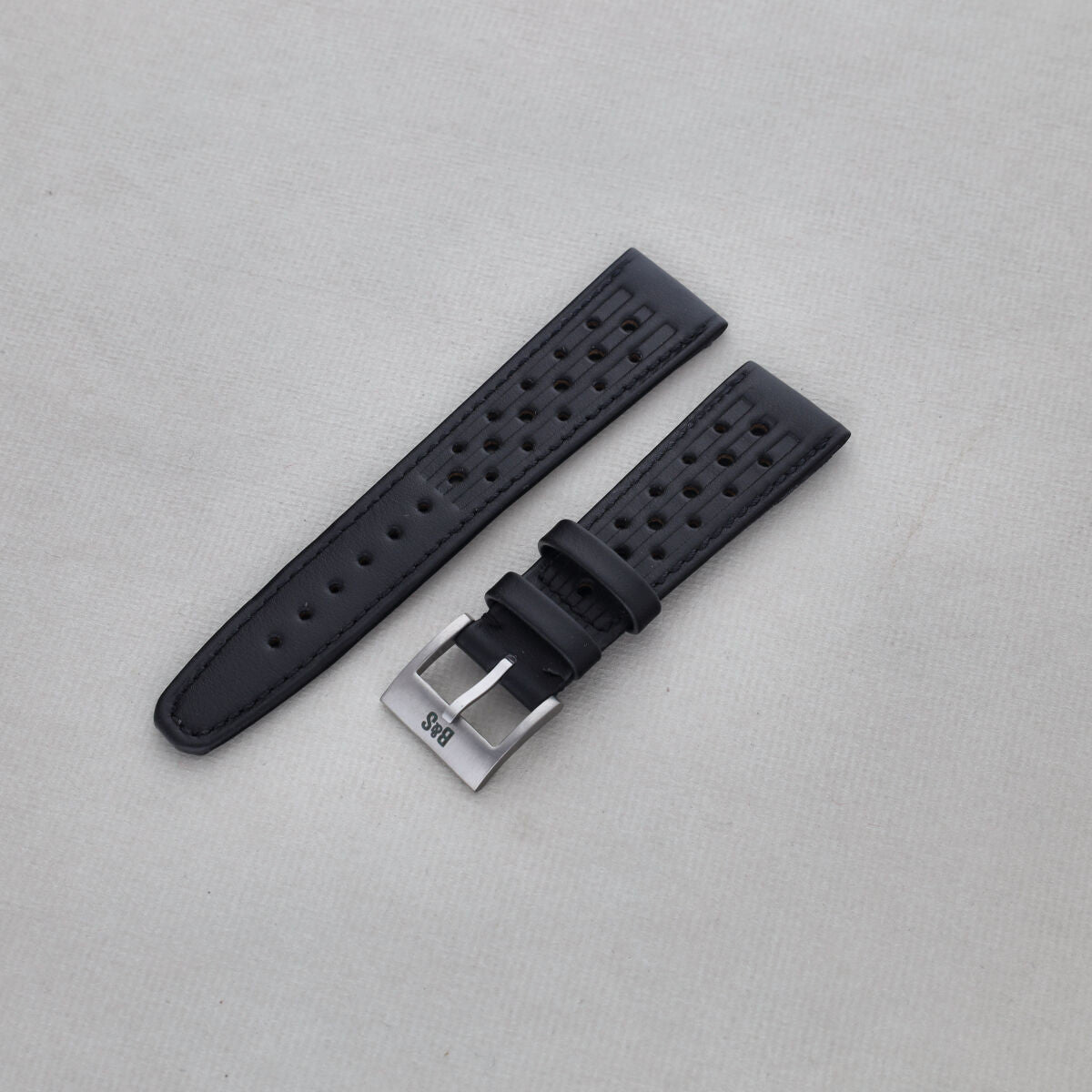 Sample Sale - Racing Black Speedy Leather Watch Strap - 20mm - Short