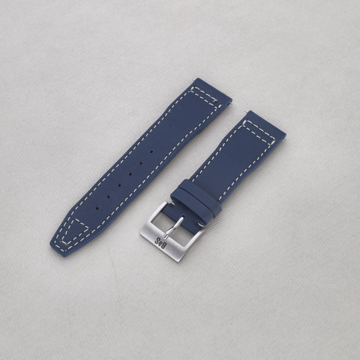 Sample Sale - VIPR Blue Aviator Leather Watch Strap - 20mm - Quick Release Springbars System - Short