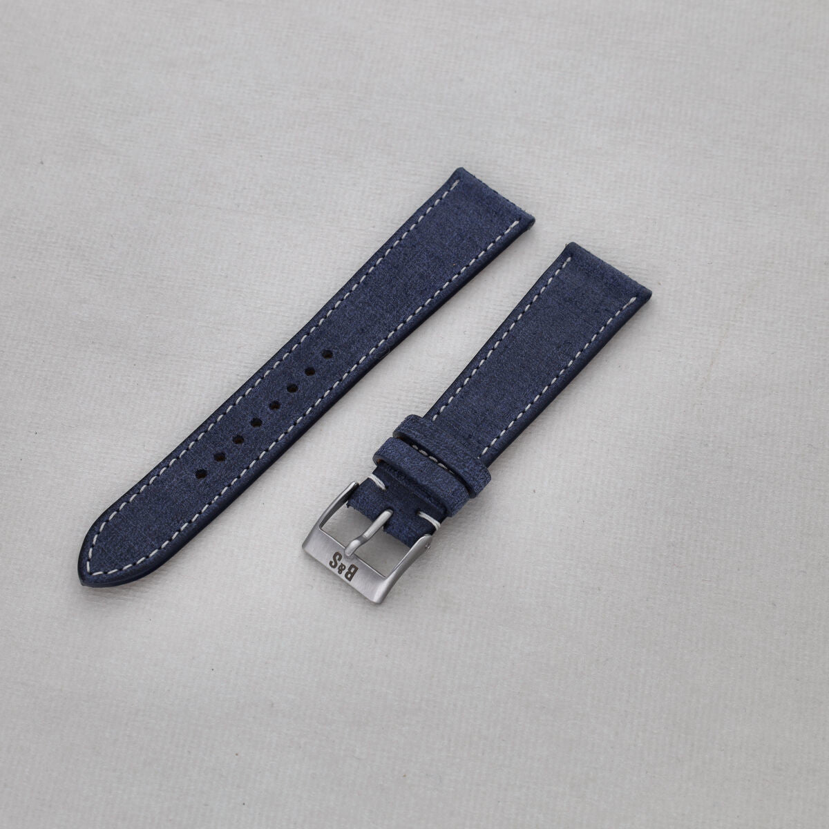 Sample Sale - Linen Leather Watch Strap - Blue - 20mm