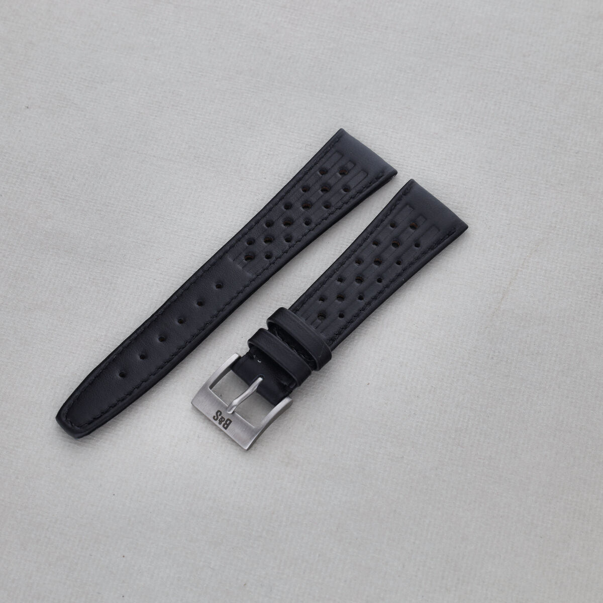 Sample Sale - Racing Black Speedy Leather Watch Strap - 21mm