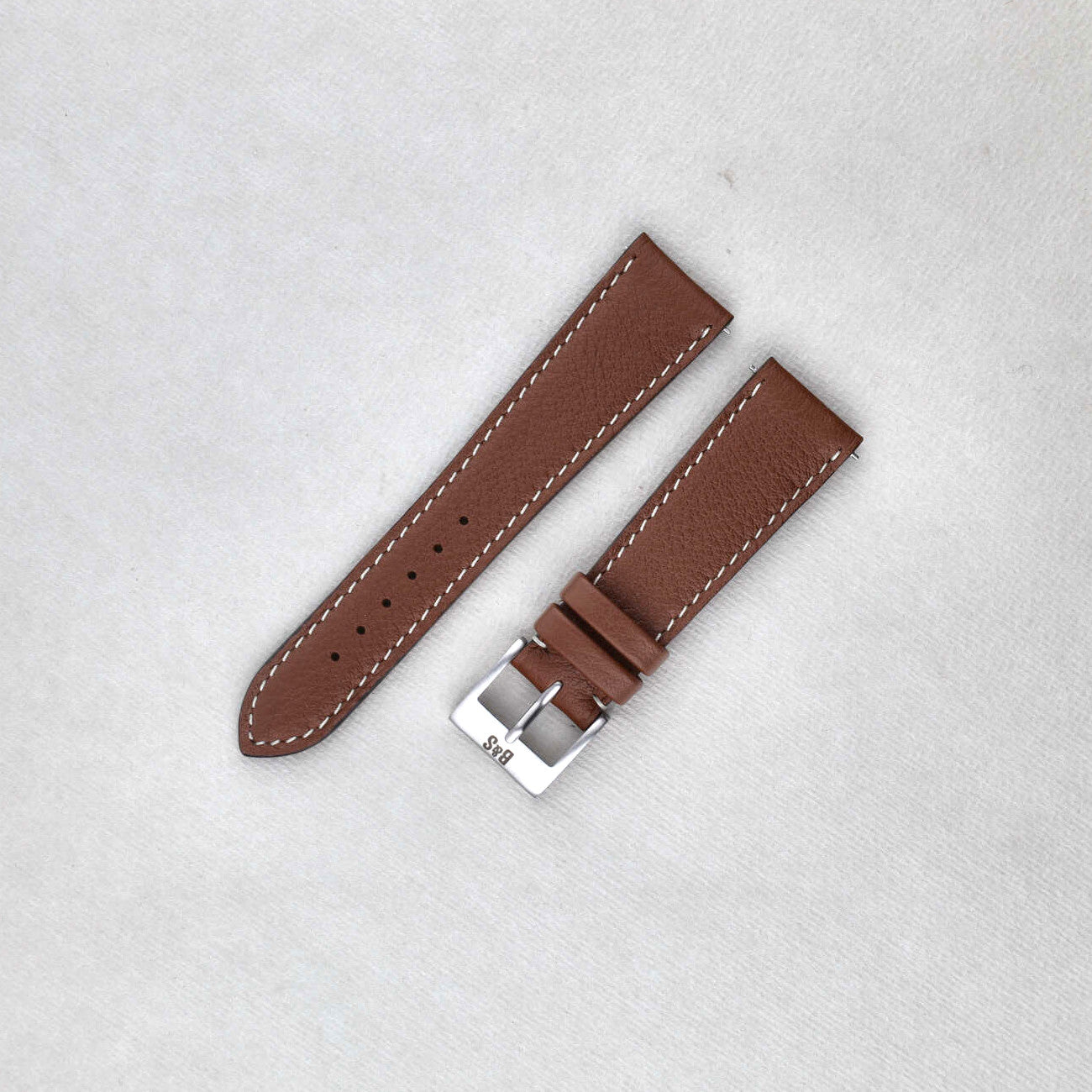 Sample Sale - Pecan Brown Leather Watch Strap - 20mm - Short