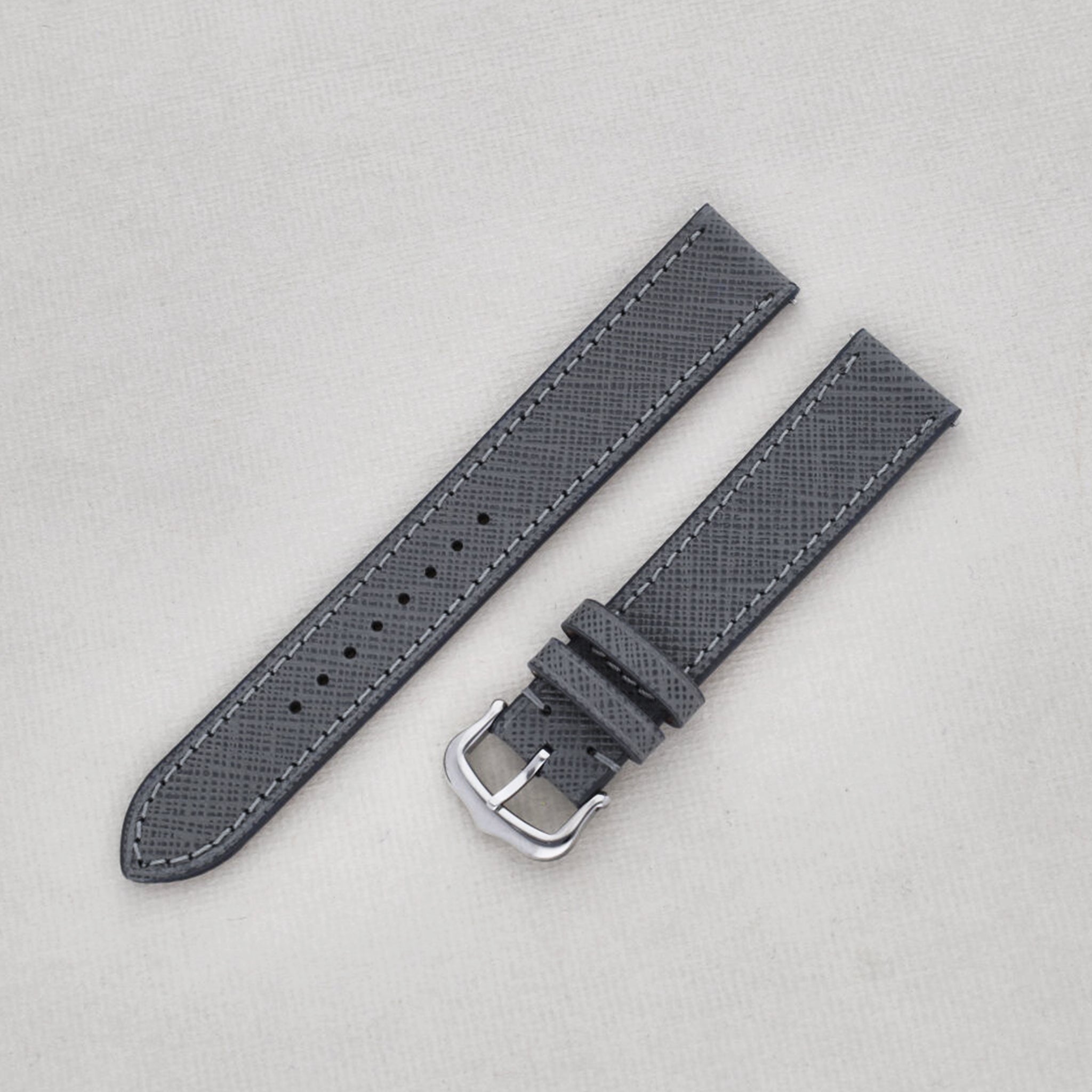 Sample Sale - Strap for Cartier 17.5mm - Saffiano Grey Leather