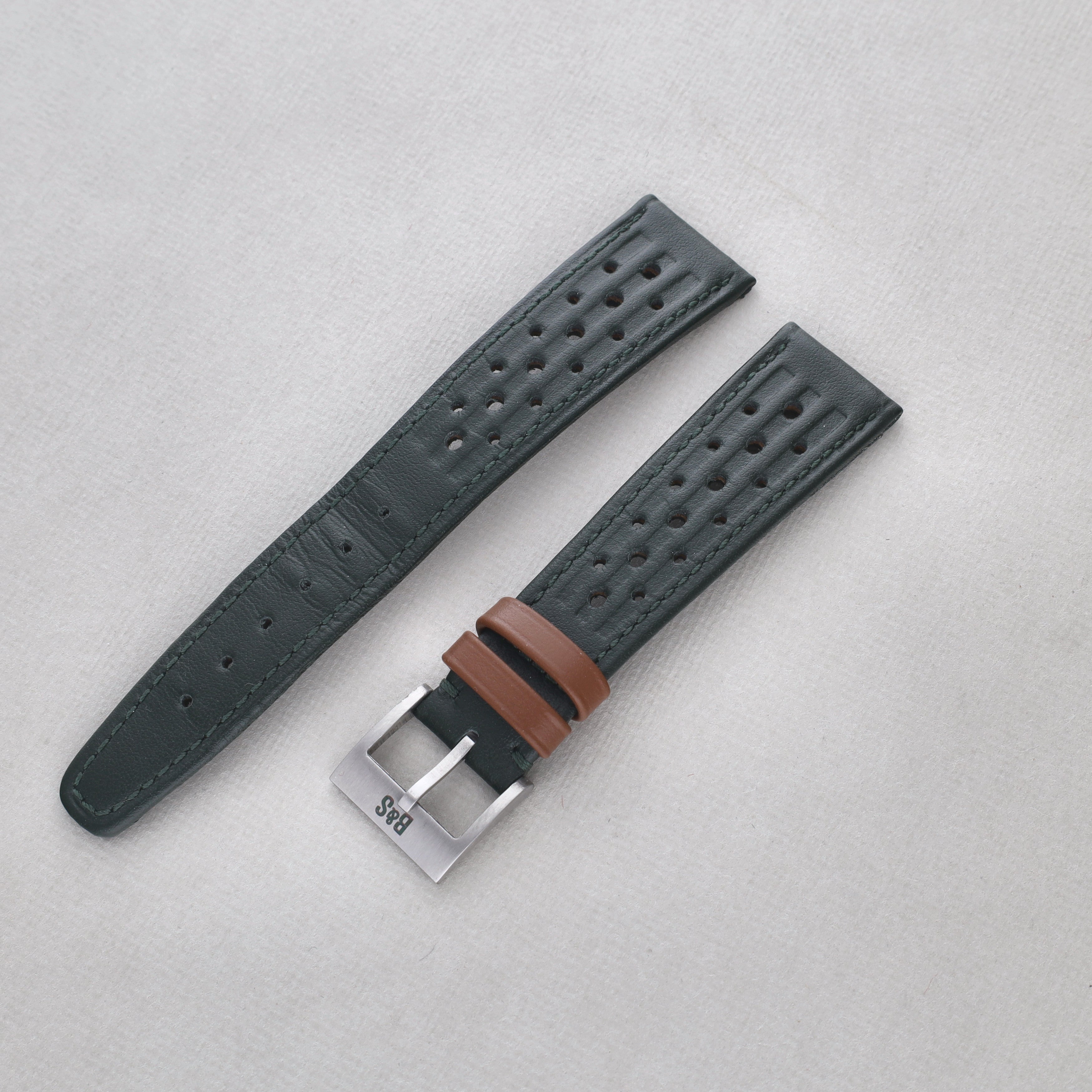 Sample Sale - British Racing Green Leather Watch Strap - Jubilee Edition - 20mm