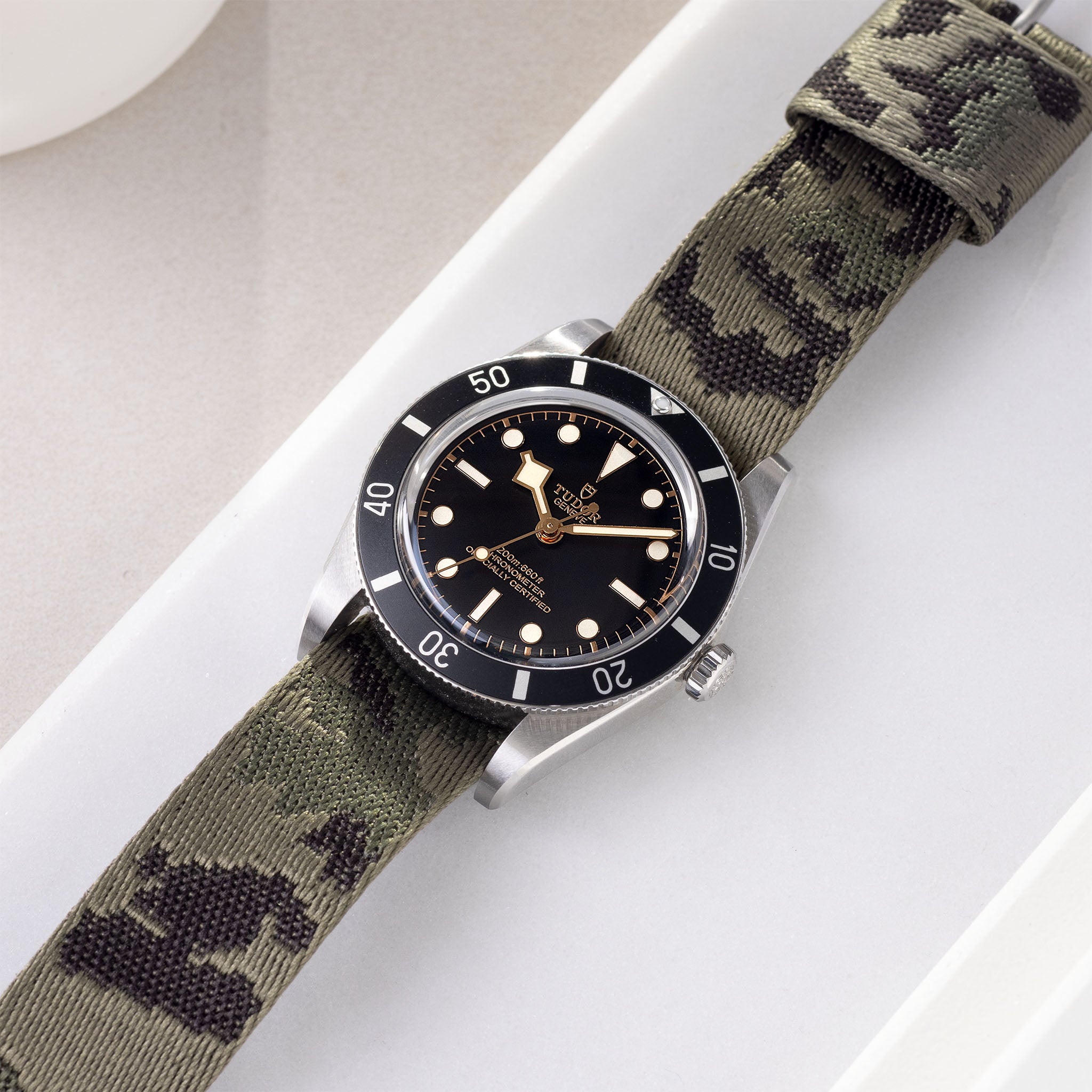 Strap for Tudor Black Bay 54 Double Side Single Pass Camo Jacquard Watch Strap