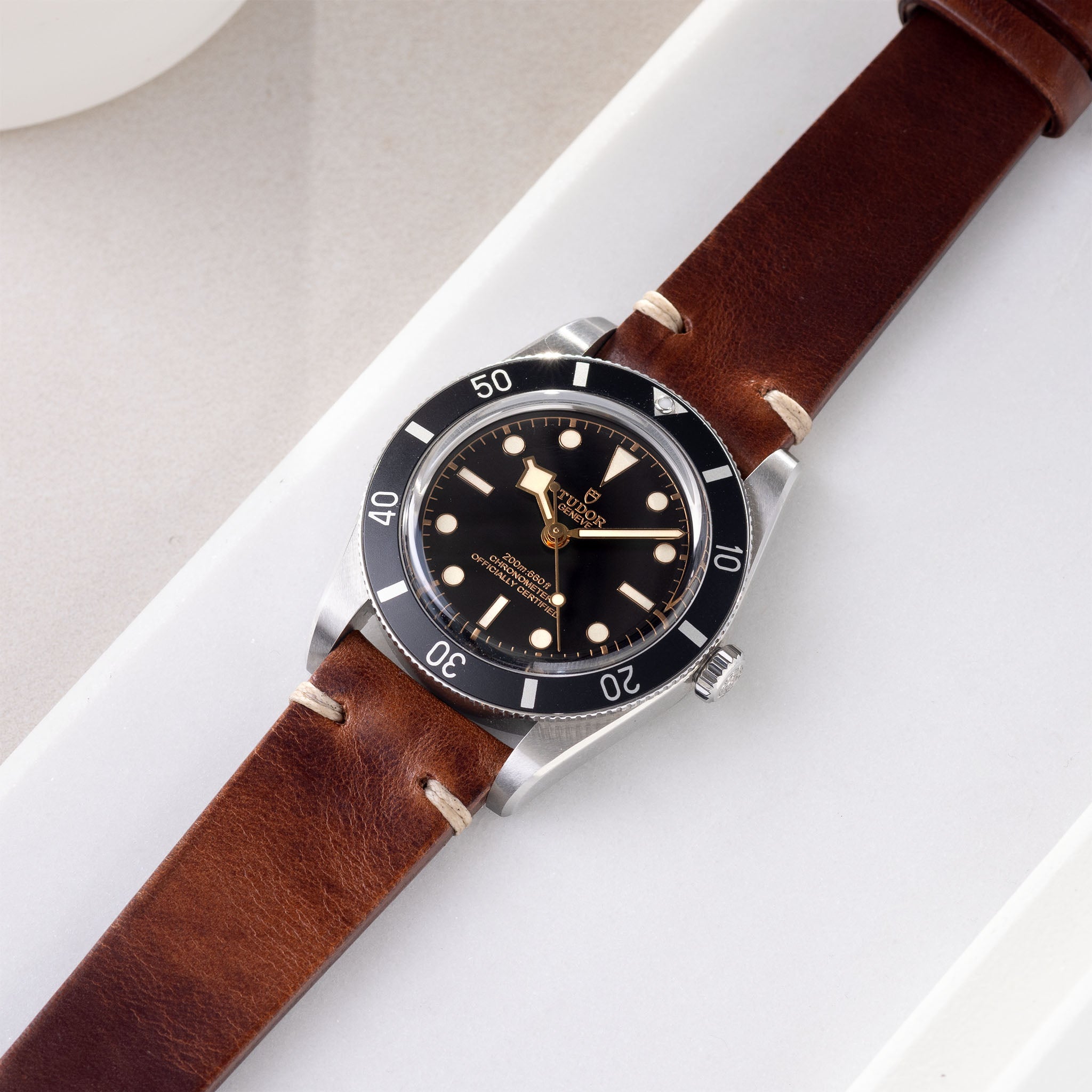 Strap for Tudor Black Bay 54 Siena Brown Leather Watch Strap