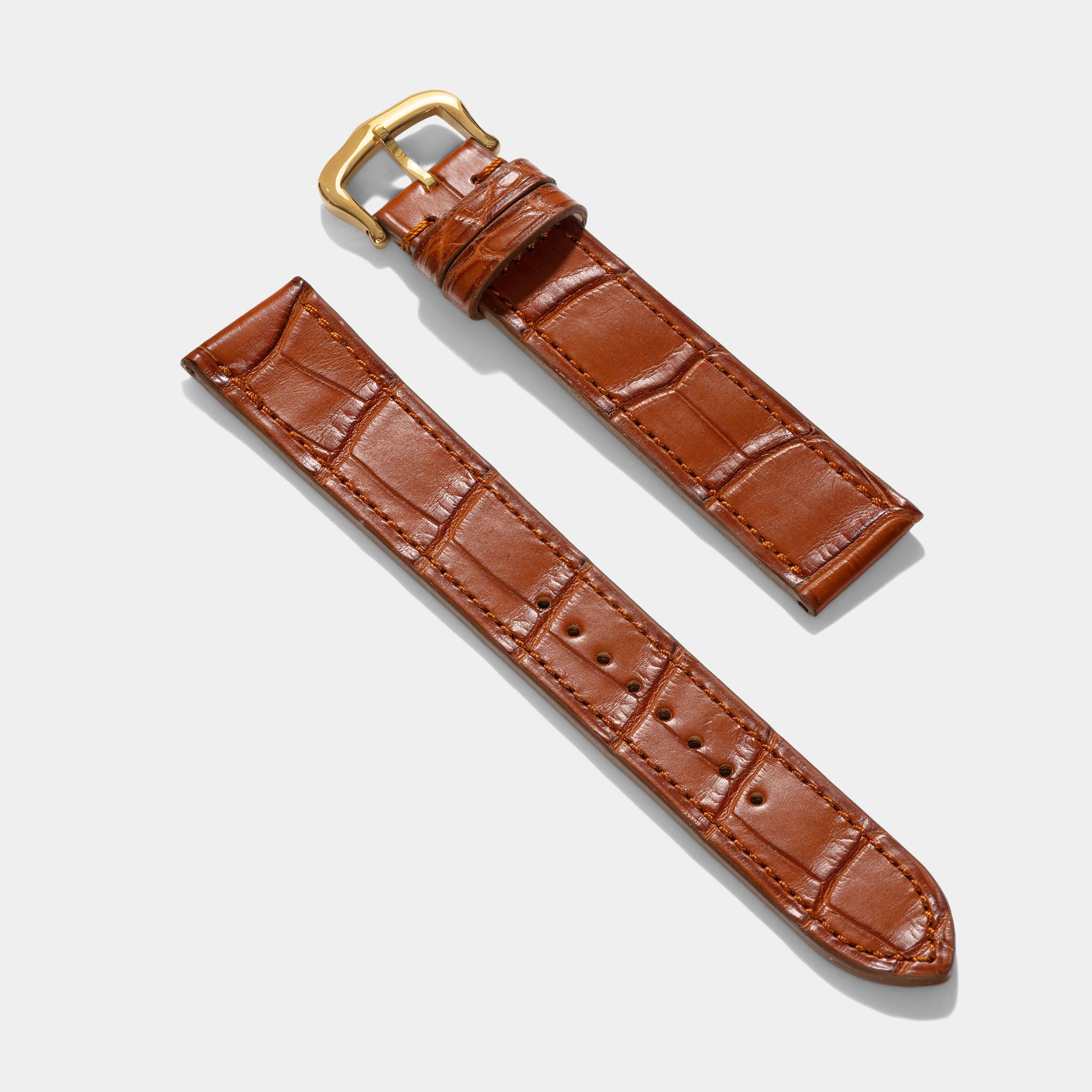 Strap for Cartier 17.5mm - The Cognac Alligator Full Cut