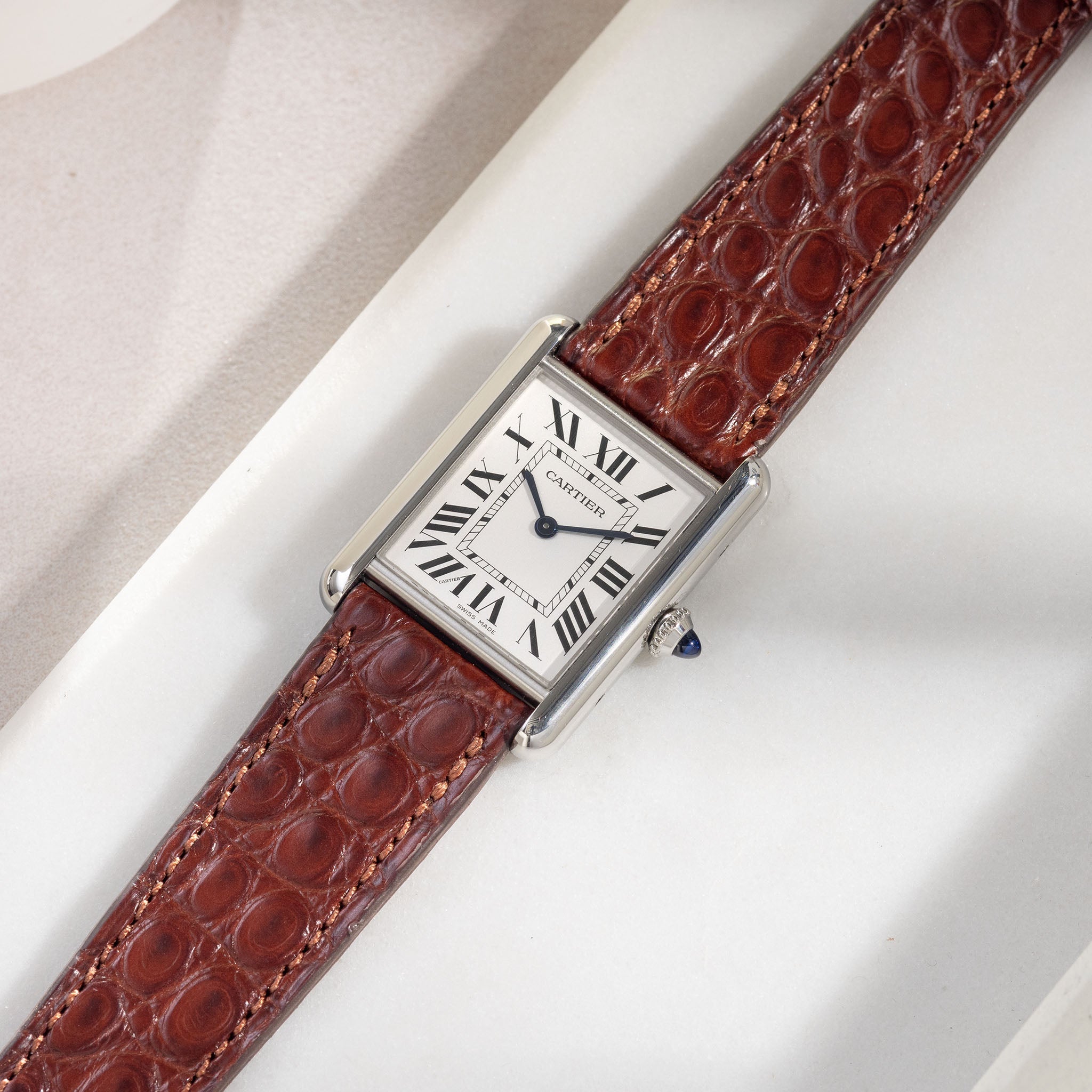 Dark Brown Alligator Leather Watch Strap