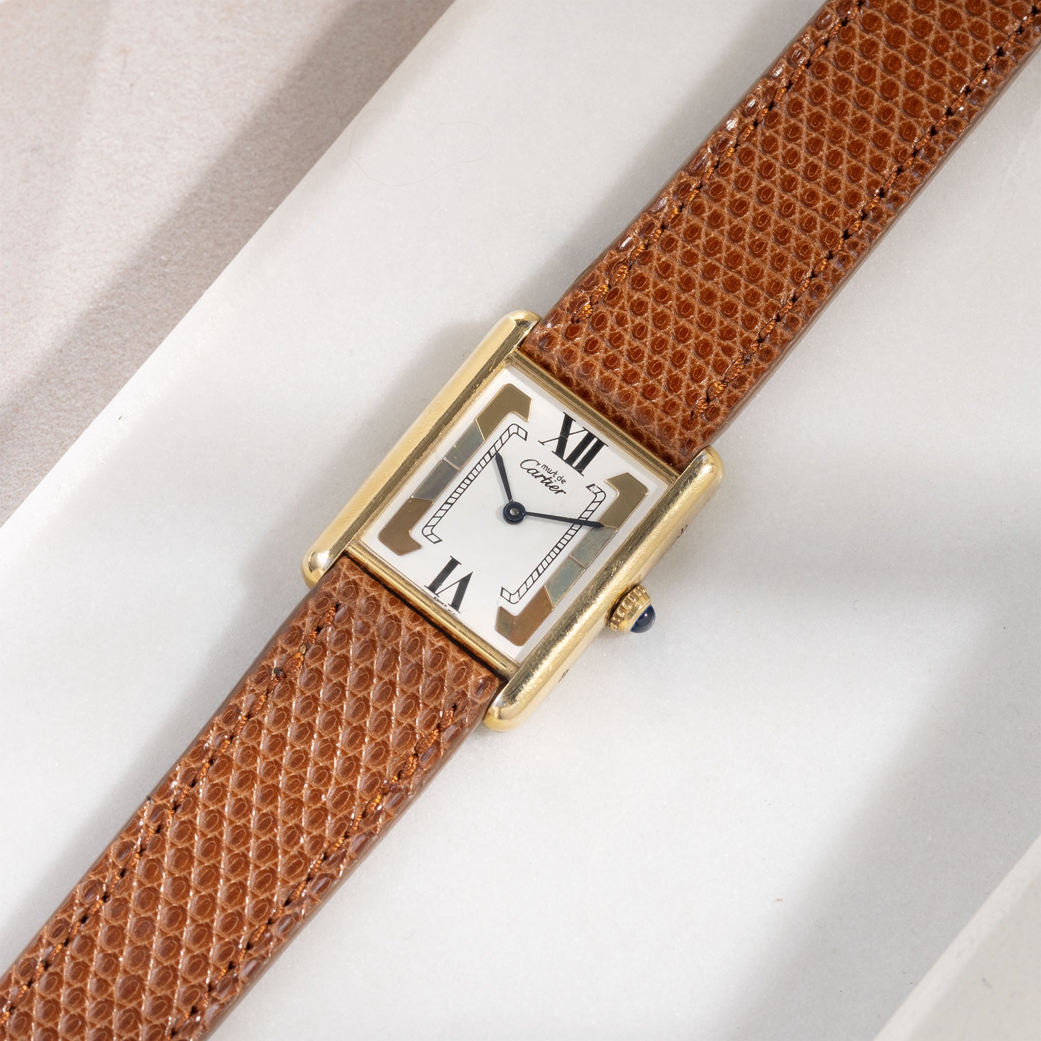 Strap for Cartier 17.5mm - The Cognac Brown Lizard