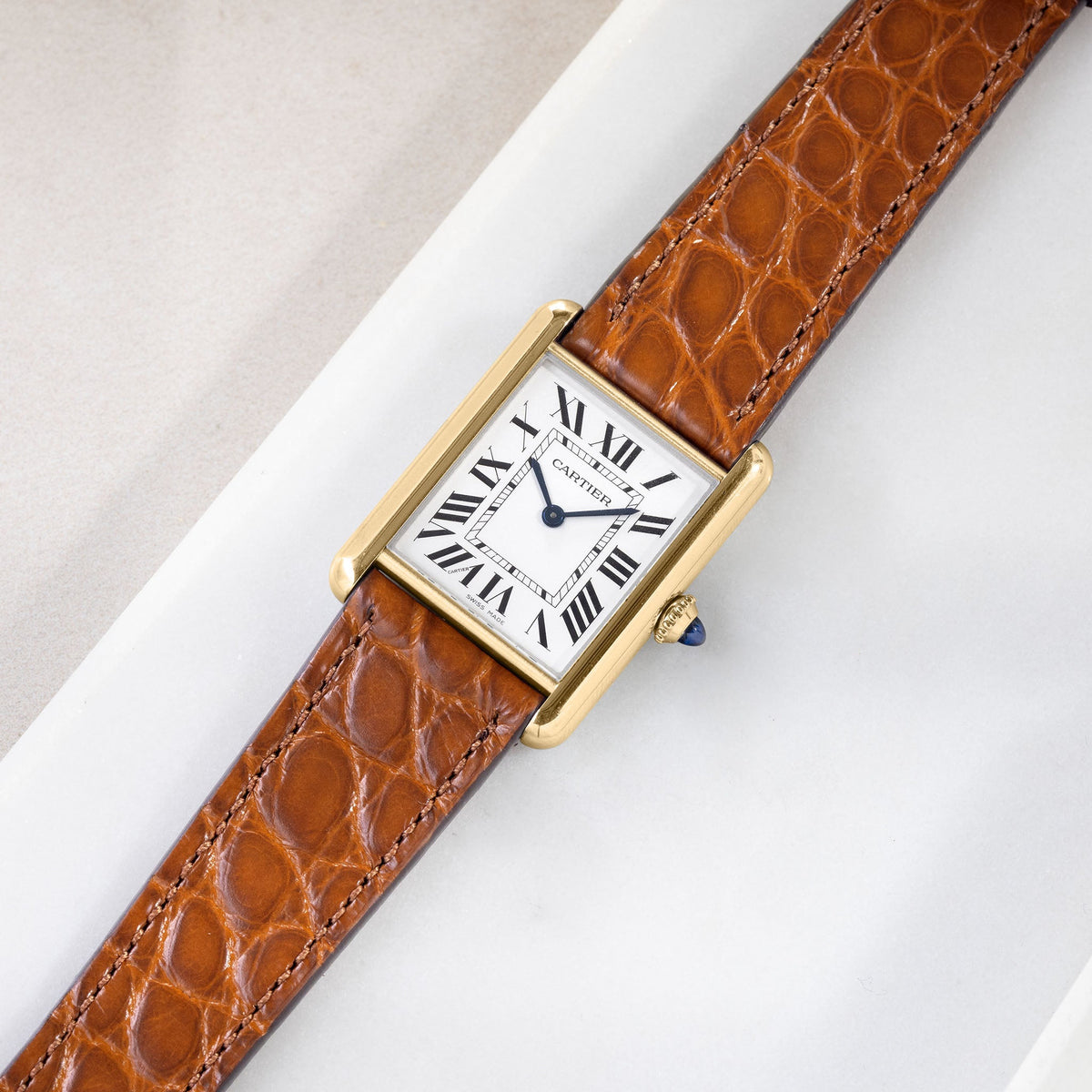 Strap for Cartier Tank Louis (2021 - Today) - Cognac Alligator