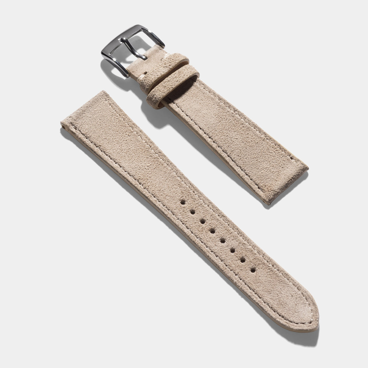 Goatskin Suede Leather Watch Strap - Soft Sand