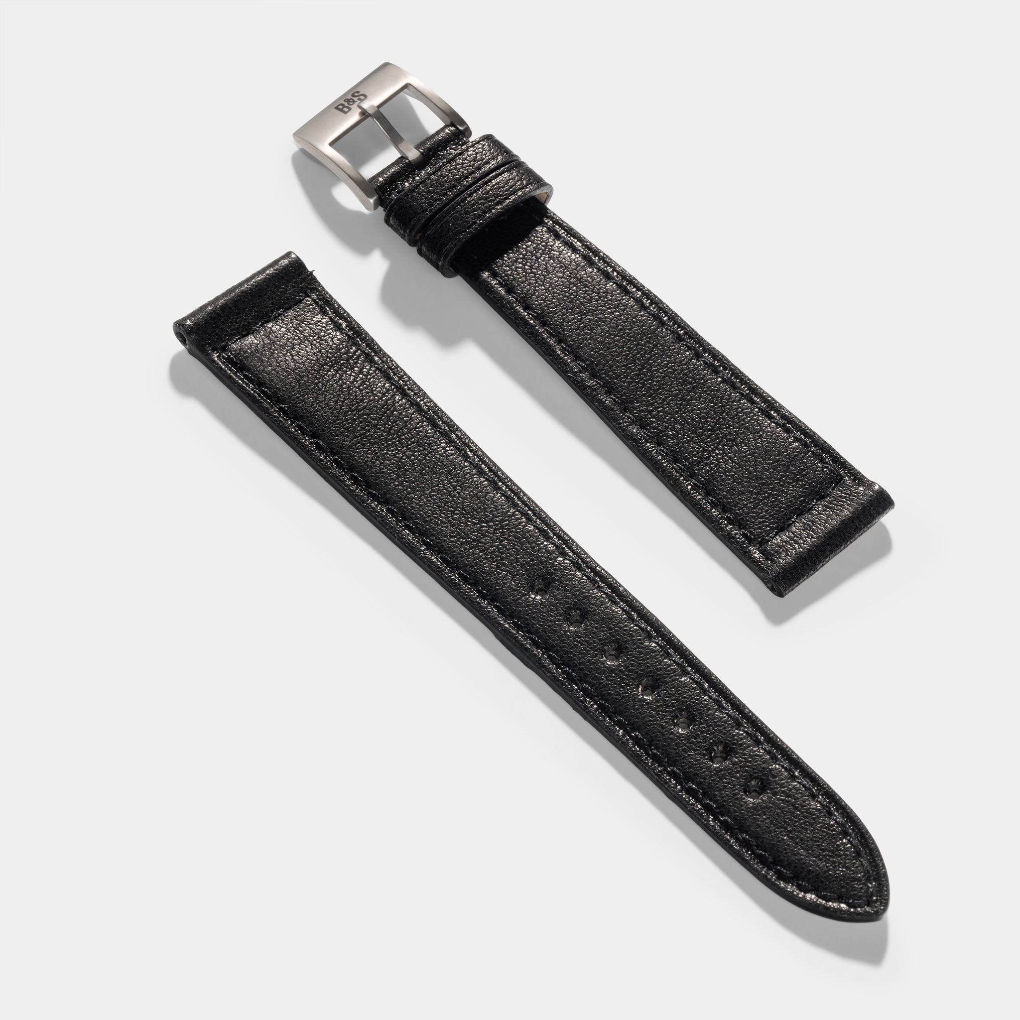 Black Boxed Calfskin Watch Strap - Classic Dress