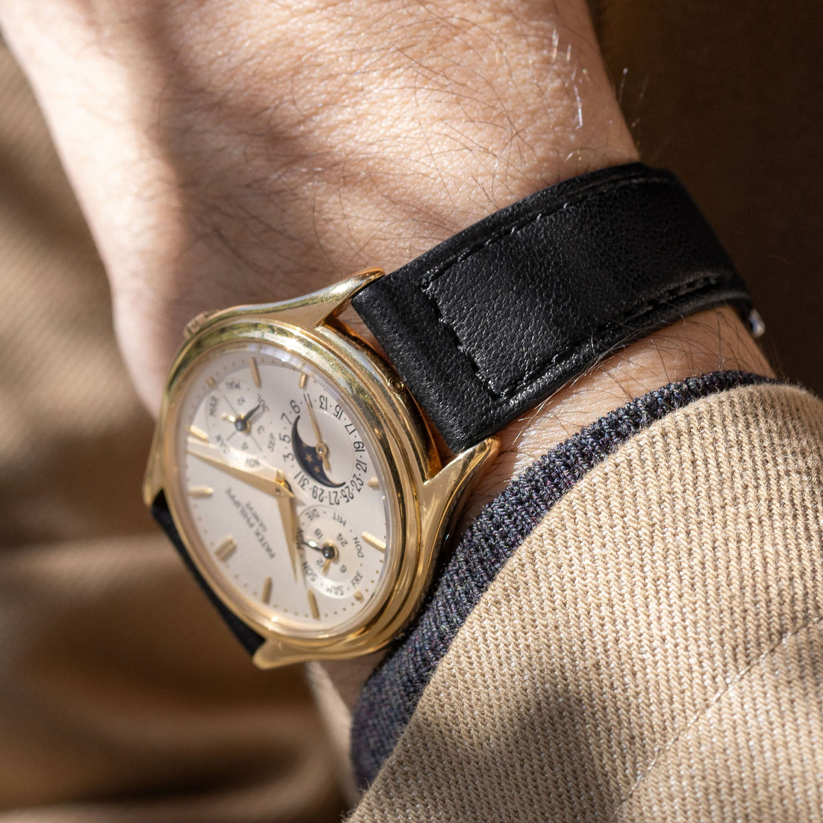 Black Boxed Calfskin Watch Strap - Classic Dress