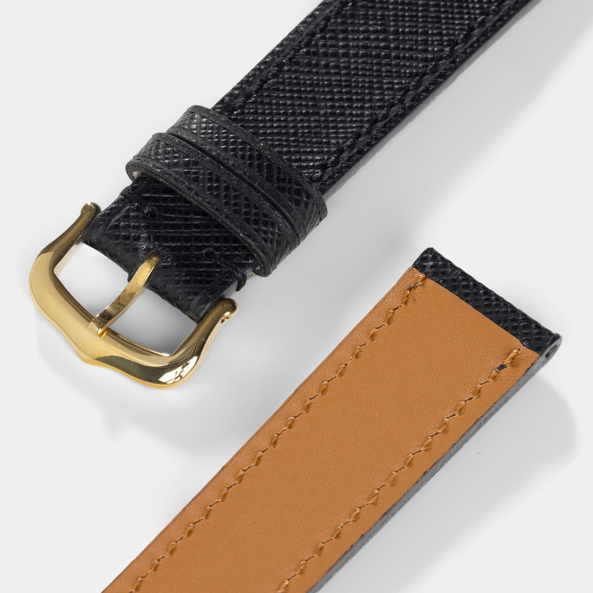 Strap for Cartier 17.5mm - Saffiano Black Leather