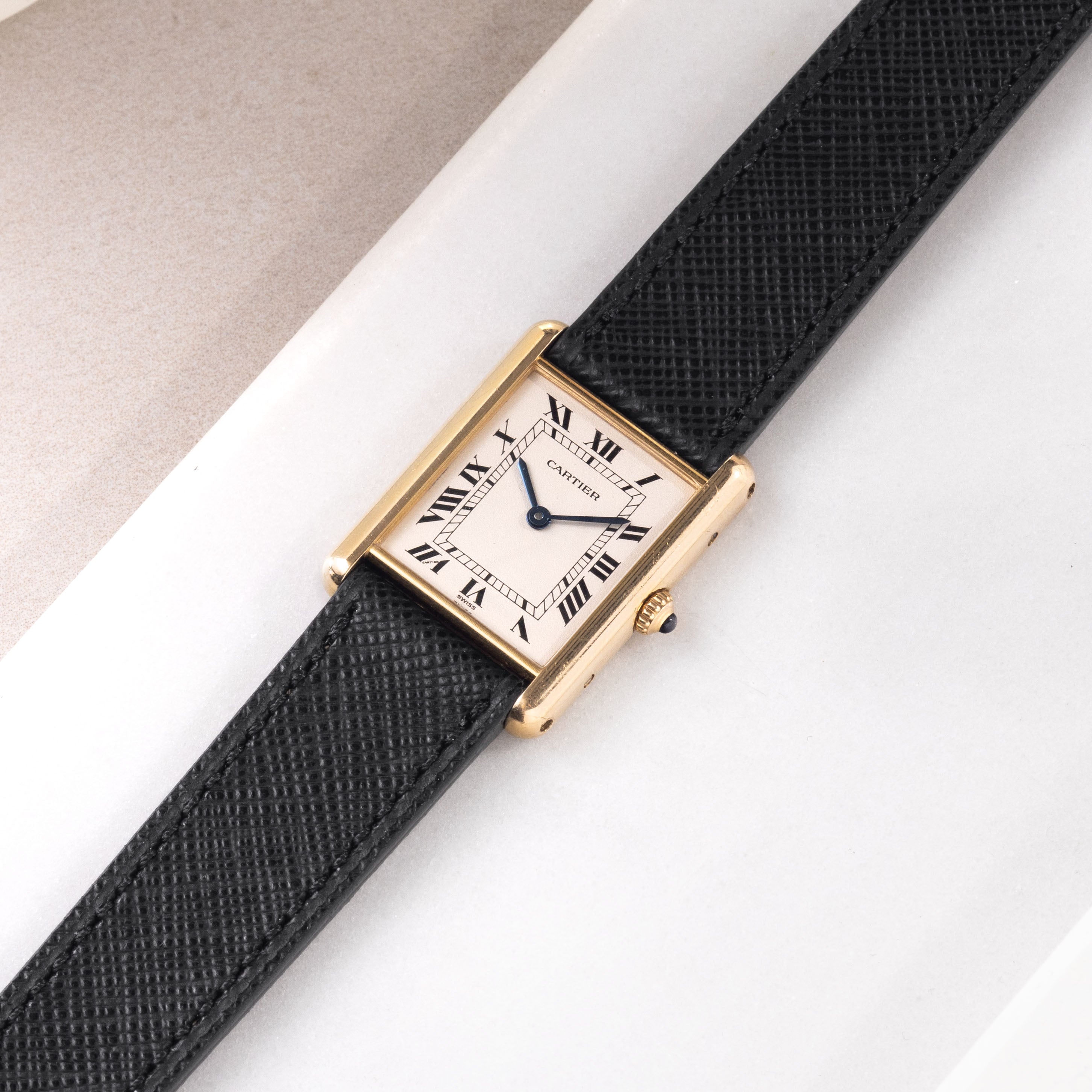 Strap for Cartier 17.5mm - Saffiano Black Leather