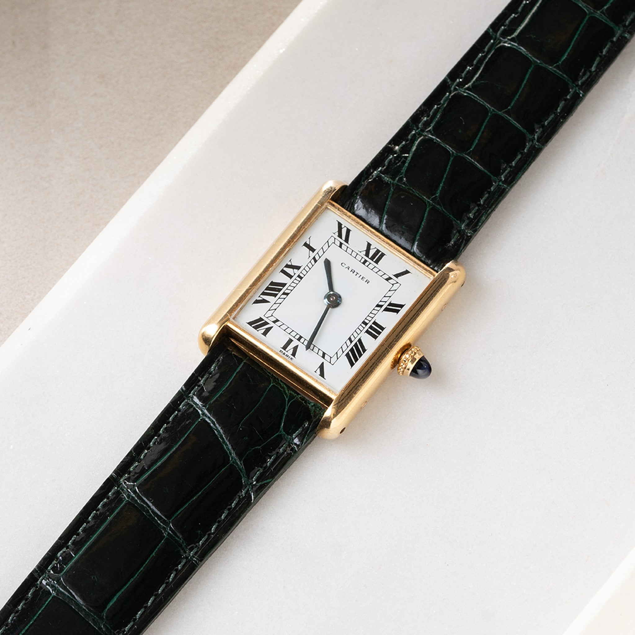 Strap for Cartier 17.5 mm - The Full Cut Green Alligator Watch Strap