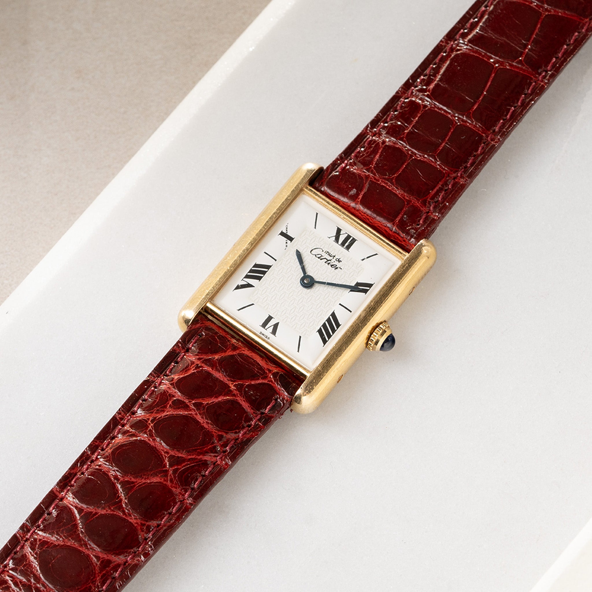 Strap for Cartier 17.5 mm - The Cherry Alligator Watch Strap