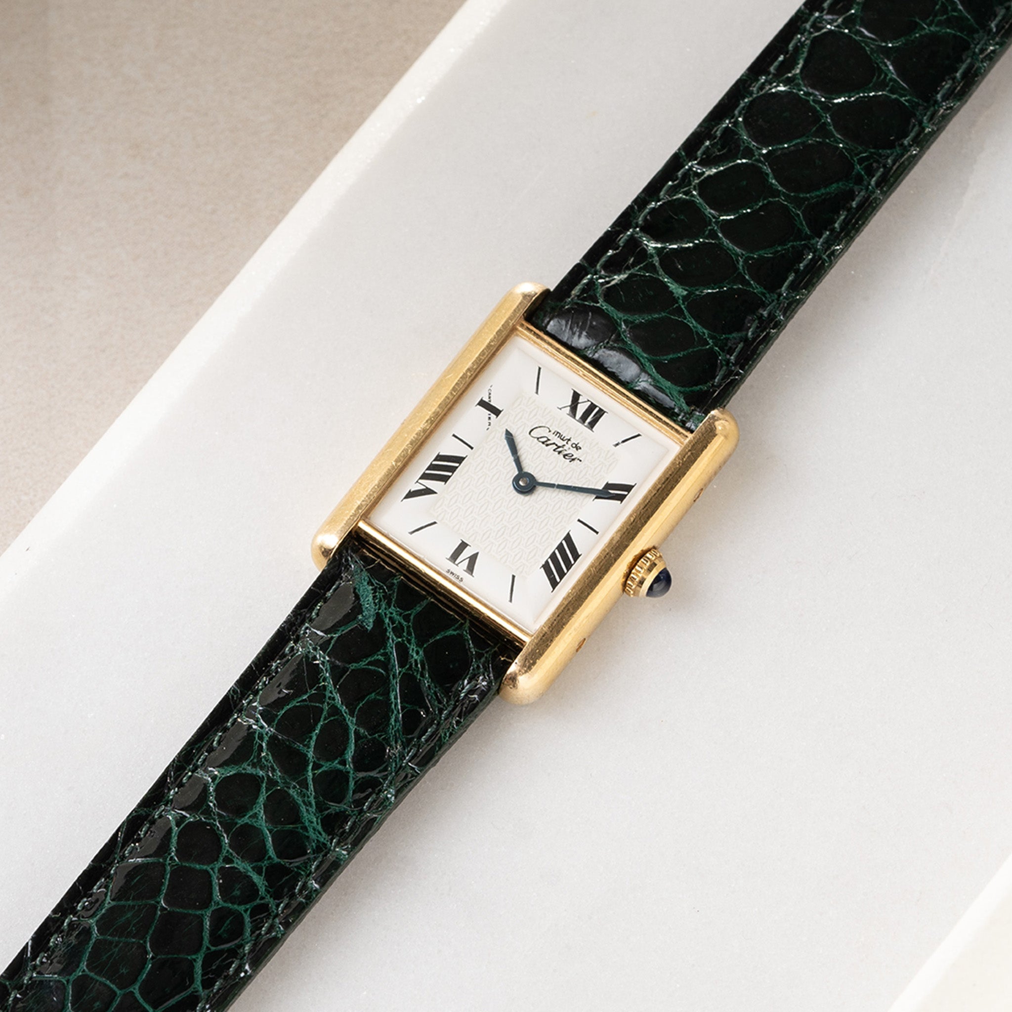 Strap for Cartier 17.5 mm - The Green Alligator Watch Strap