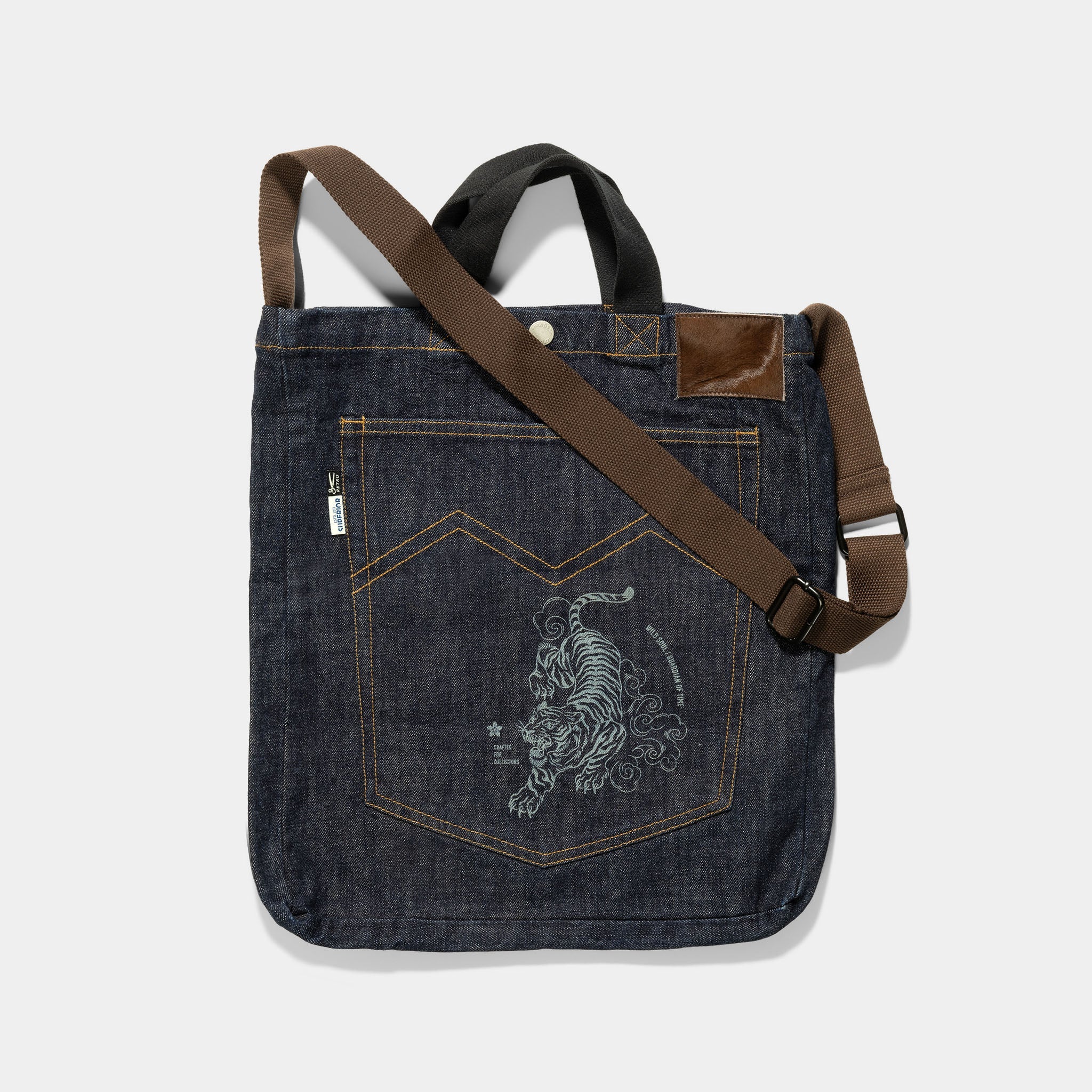 The Tiger Denim Tote – Raw Soul Edition