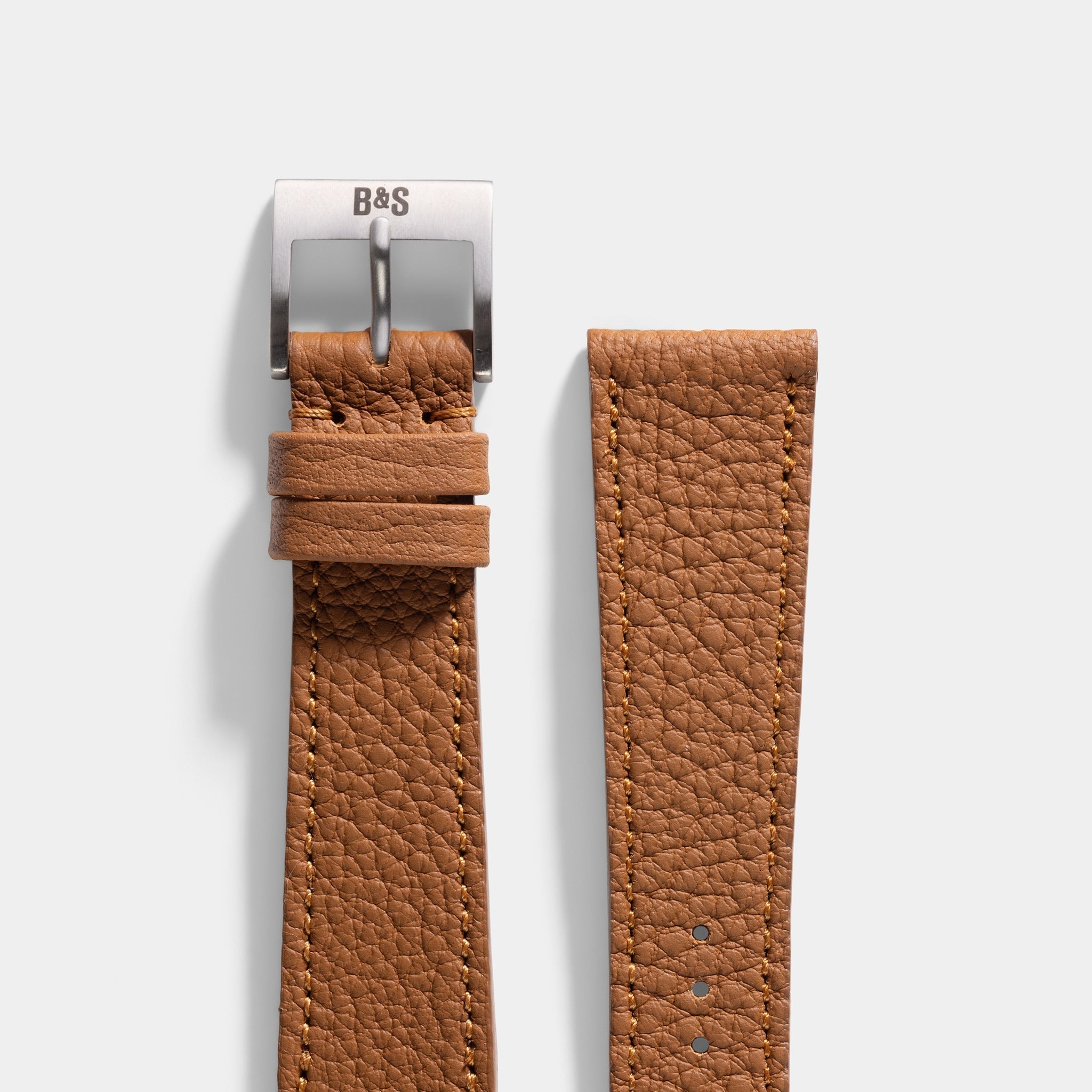 Togo Cognac Brown Tonal Leather Watch Strap