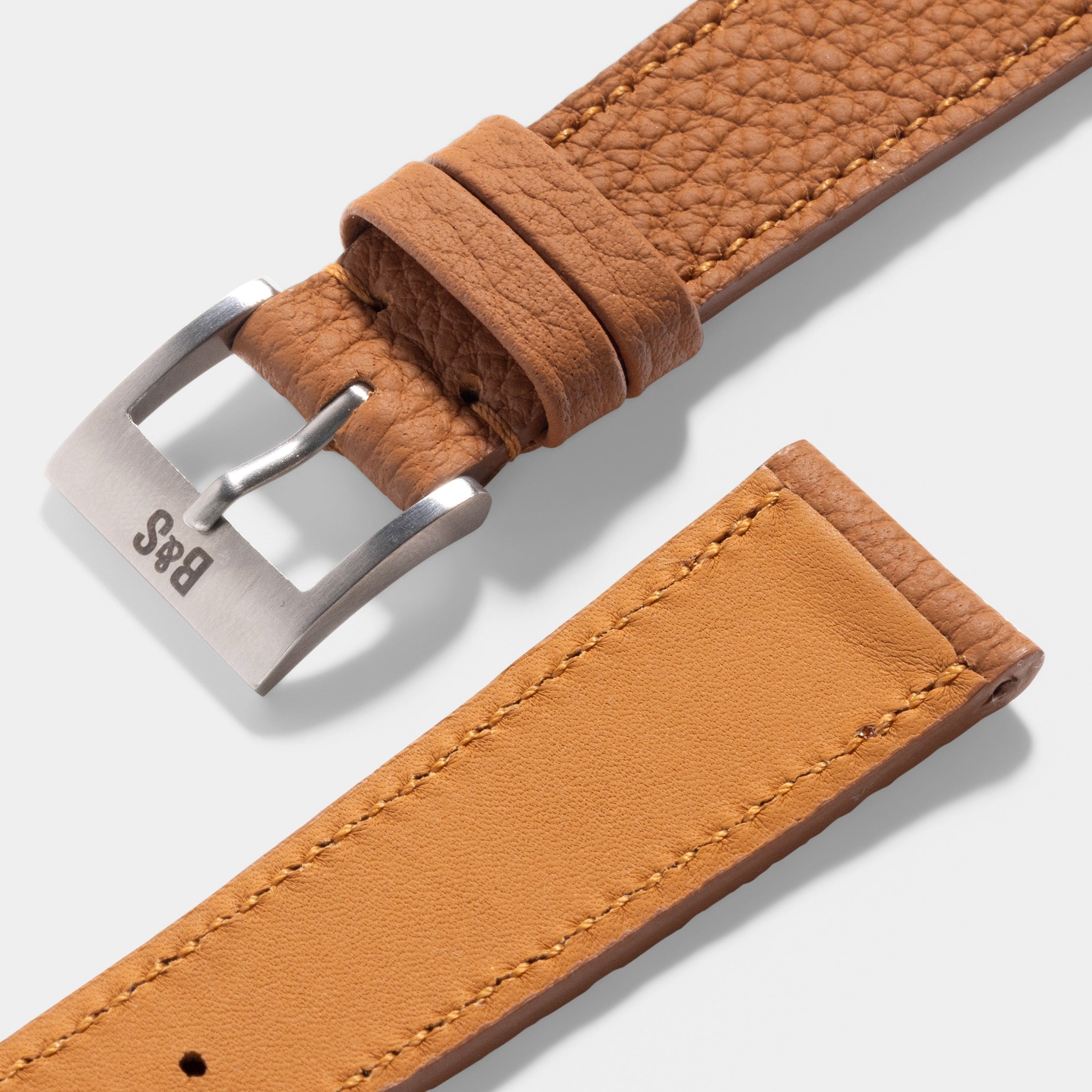 Grana Cognac Brown Tonal Leather Watch Strap