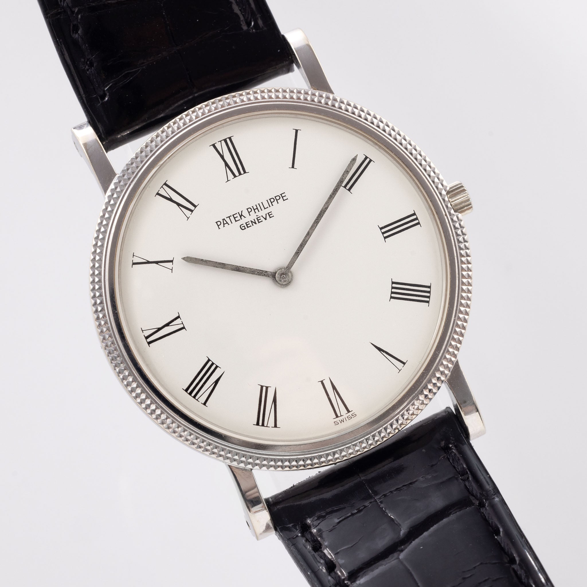 Patek Philippe Calatrava White Gold Clous de Paris Bezel ref 3520