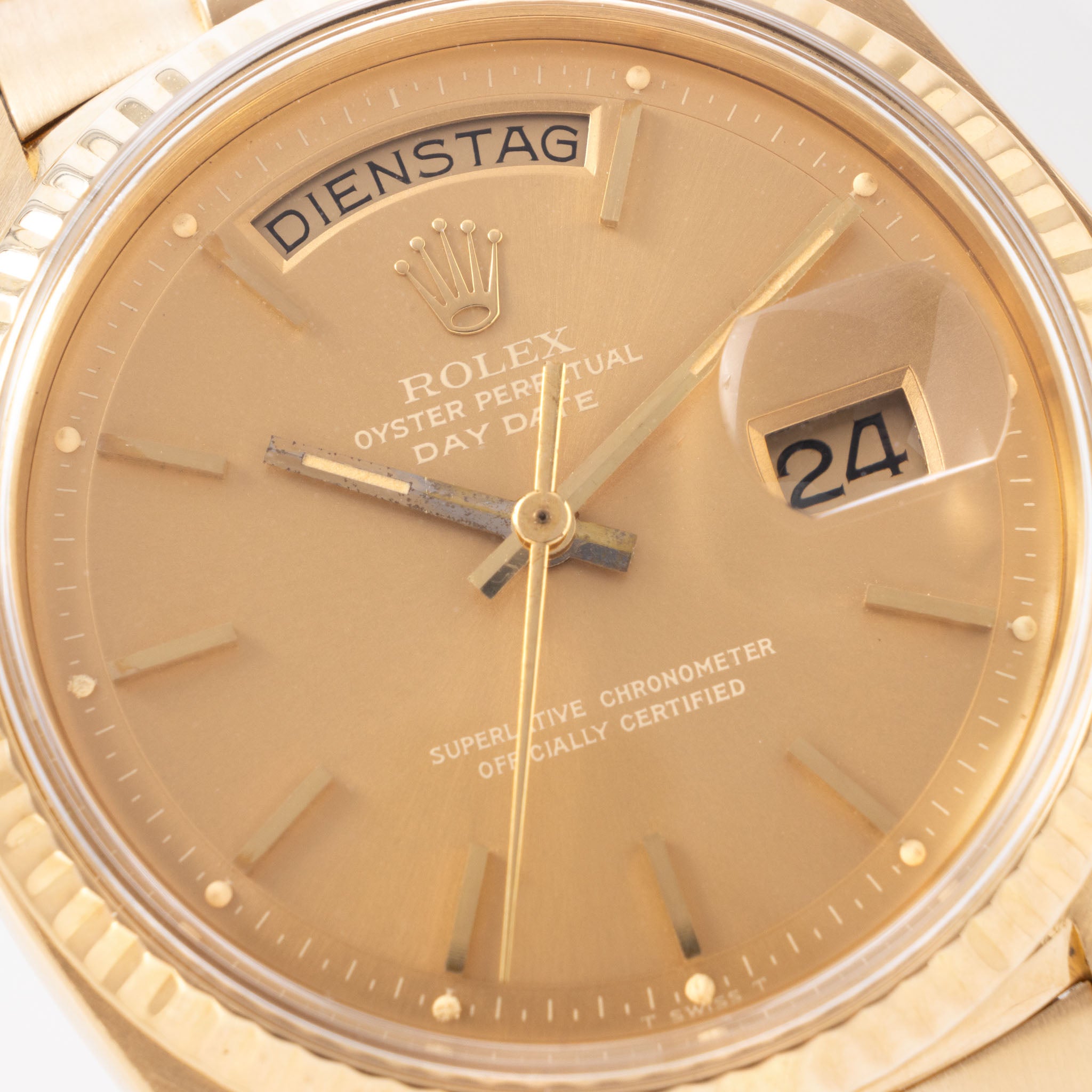 Rolex Day-Date Yellow Gold Havana Dial Box and Papers Ref 1803