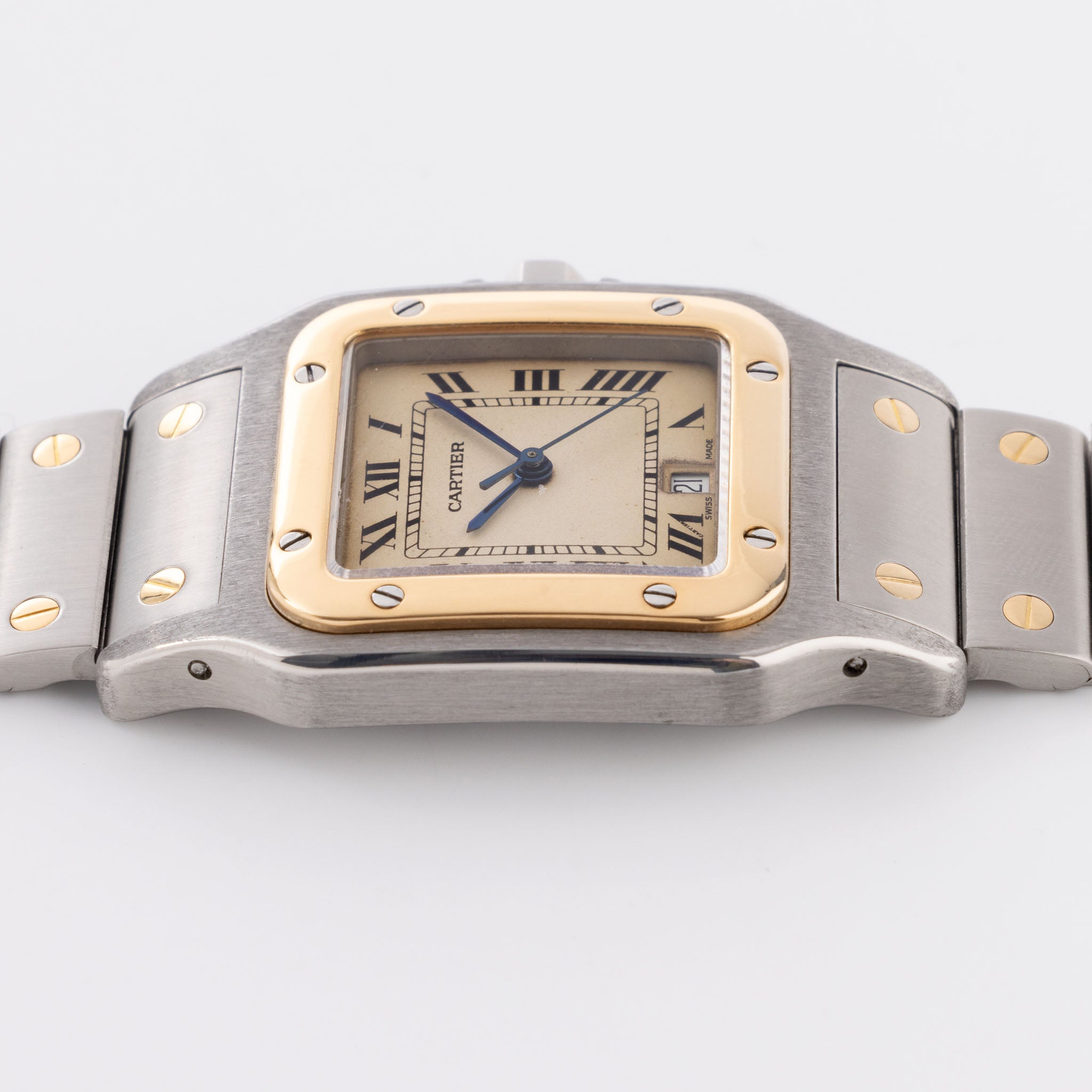 Cartier Santos Galbee Steel and Gold Quartz Ref 187901