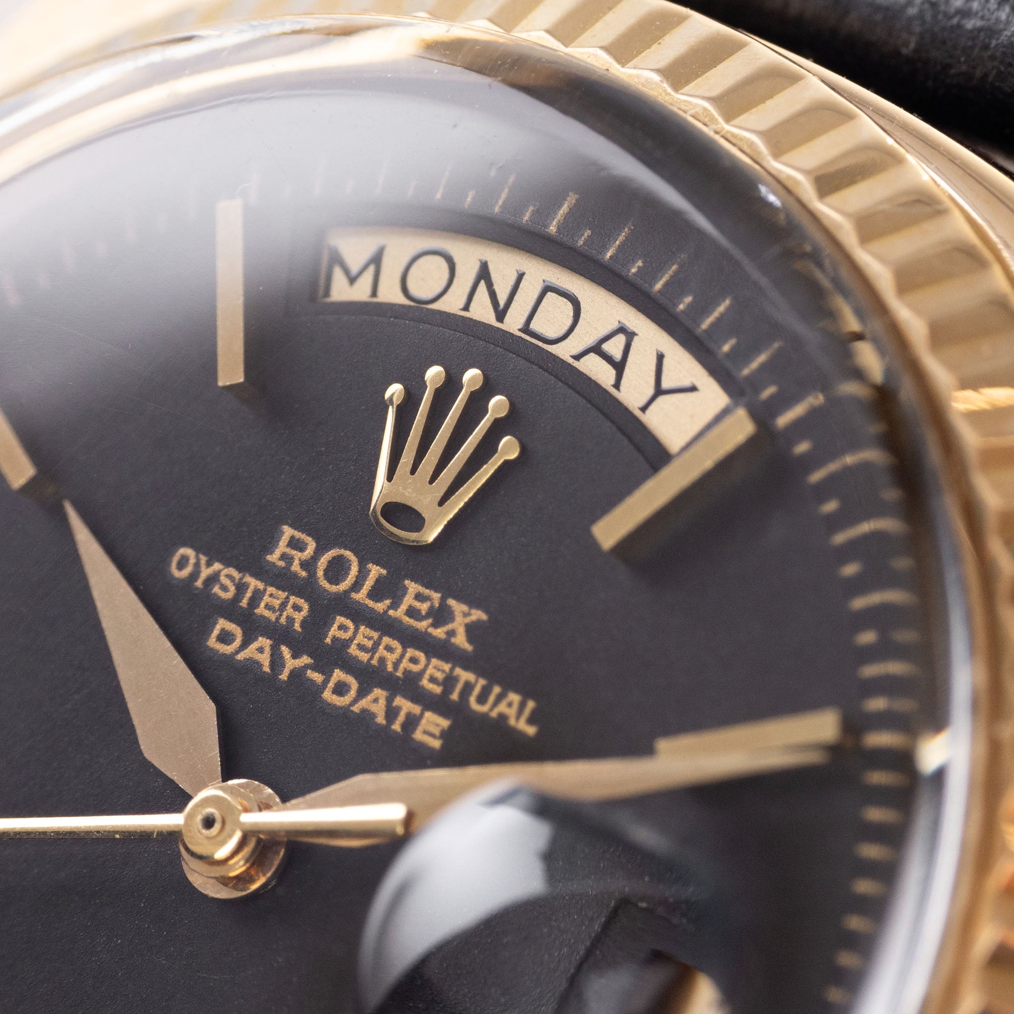 Rolex Day-Date 1803 Yellow Gold Matte Black Dial Alpha Hands