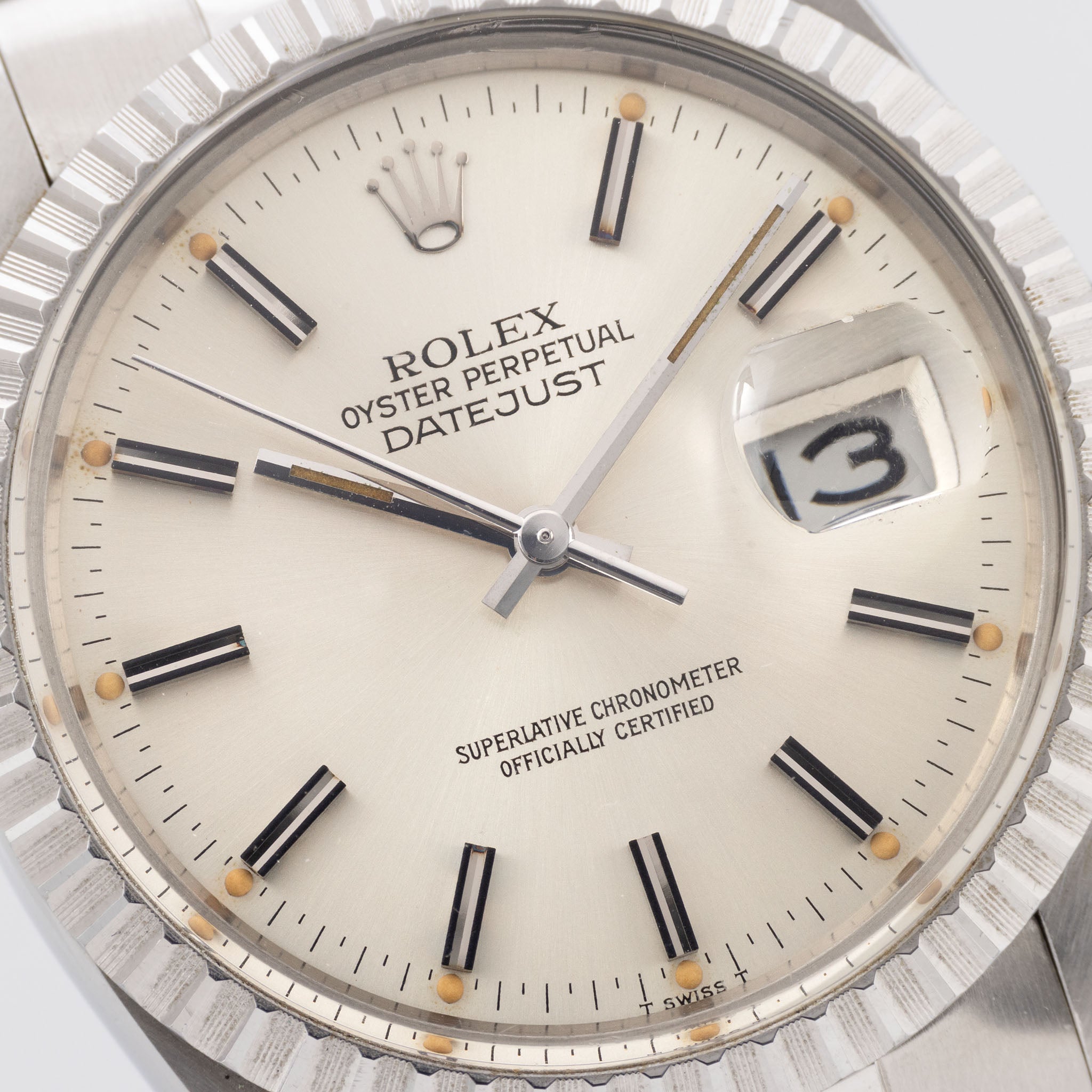 Rolex Datejust 16030 Patina Silver Dial Guarantee Paper