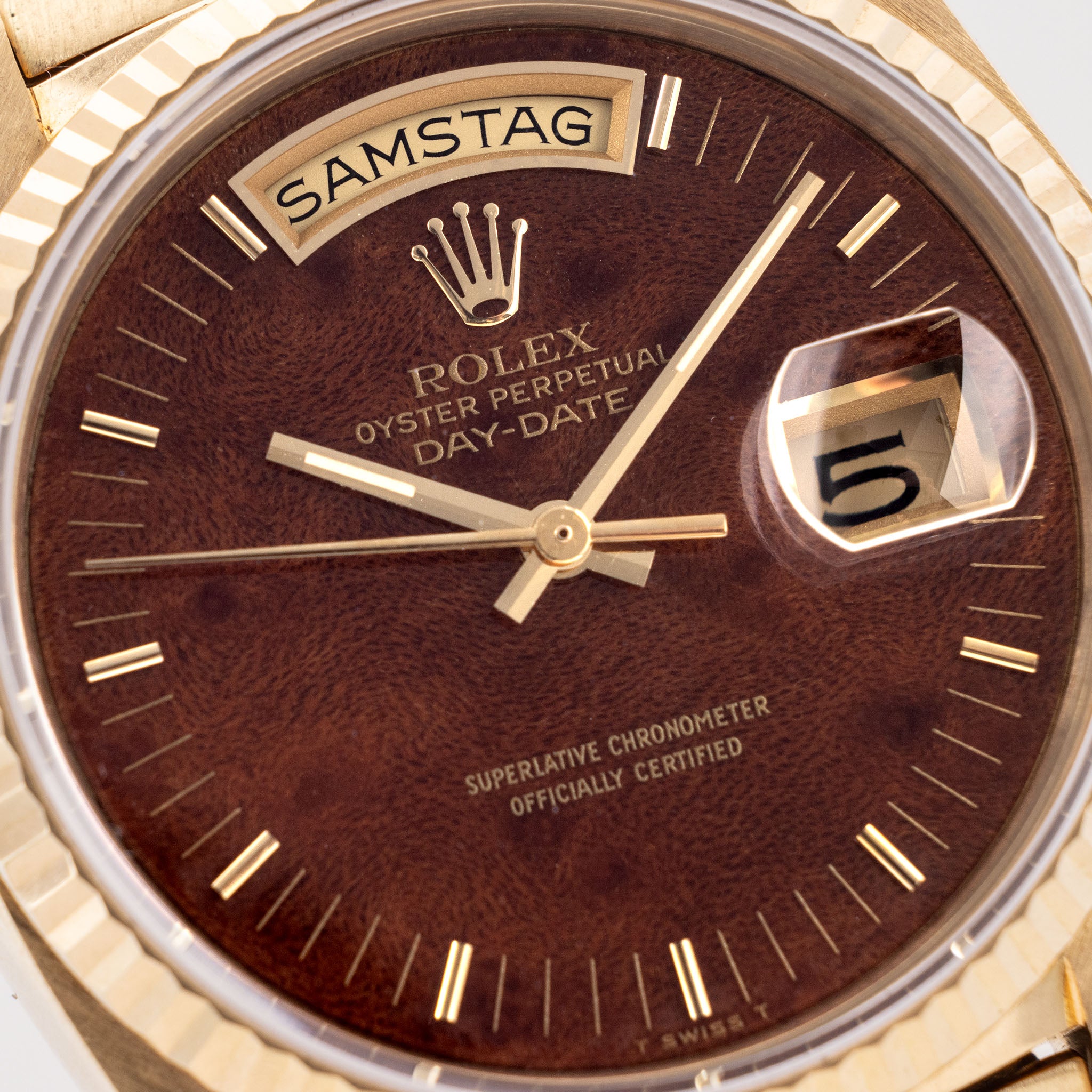 Rolex Day-Date Wood Dial Ref 18038 with Papers