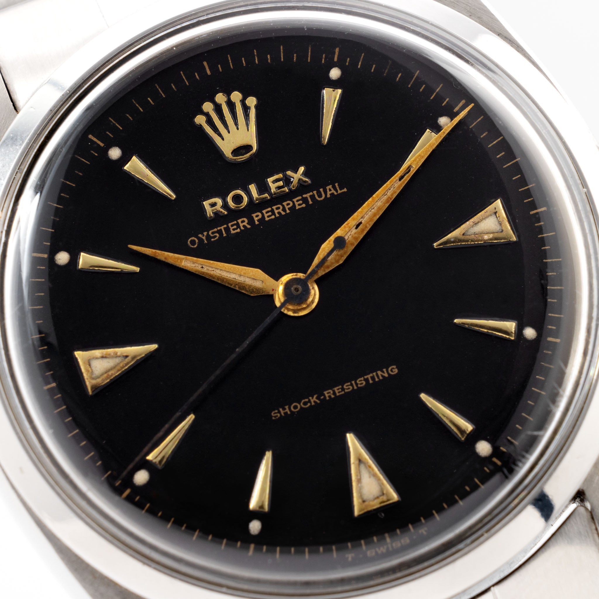 Rolex Oyster Perpetual Ovettone Black Dial Ref 6352