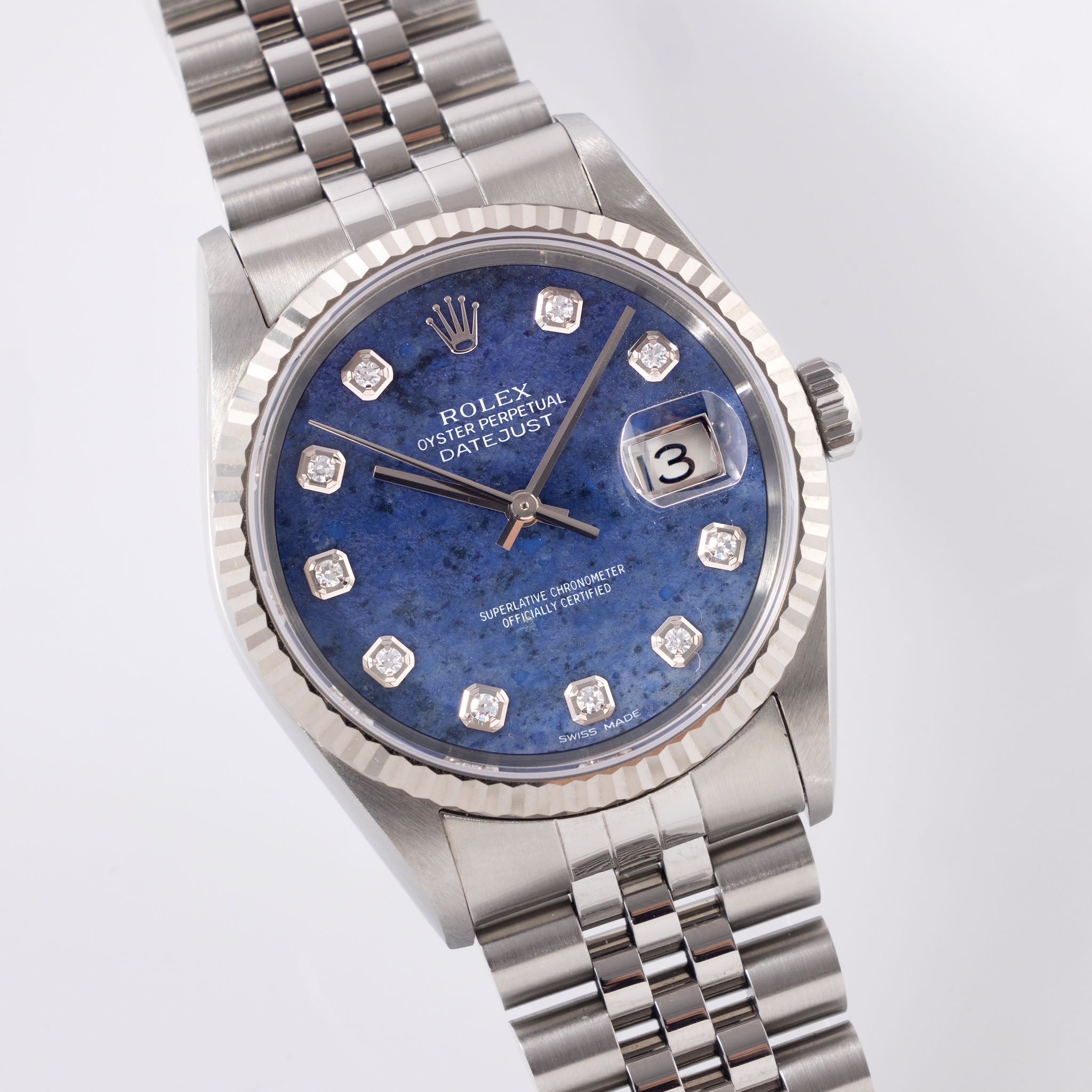 Rolex Datejust Sodalite Dial Ref 16234 Box and Papers set