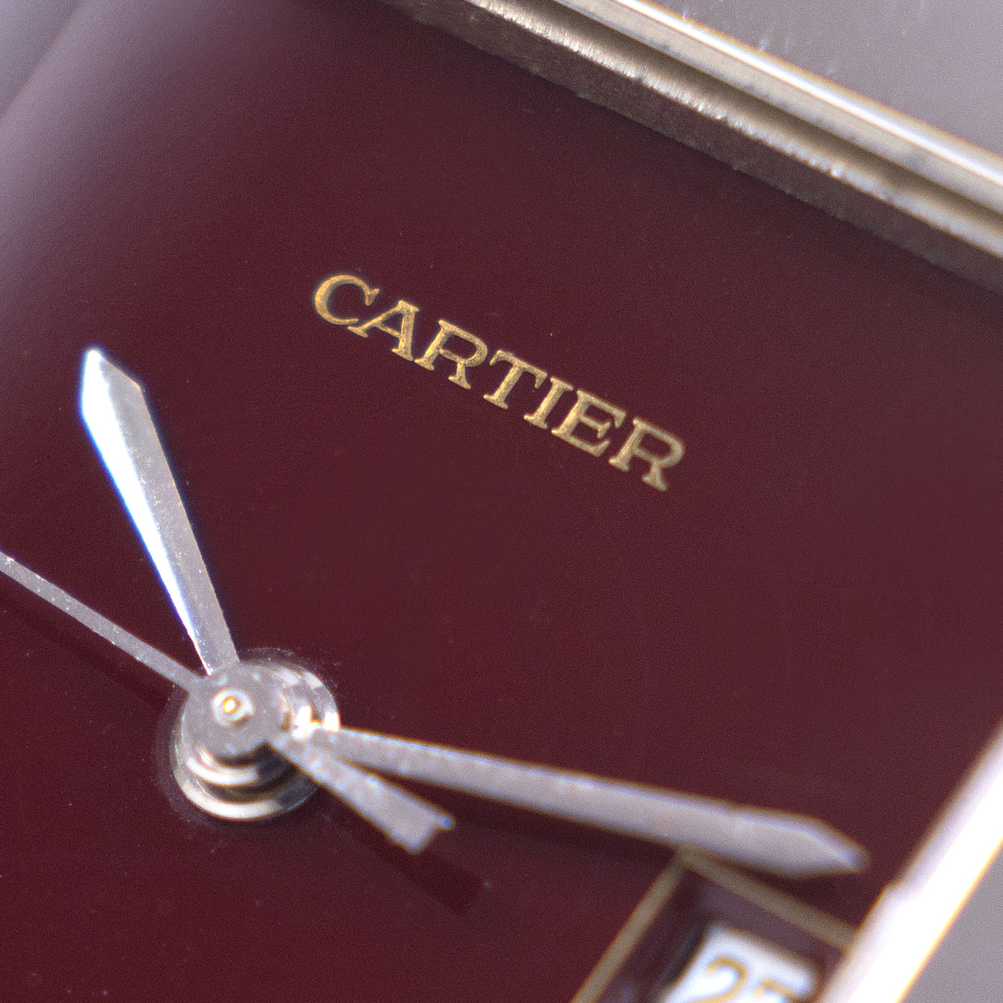 Cartier Santos Carrée Steel with Burgundy Dial Ref 2960