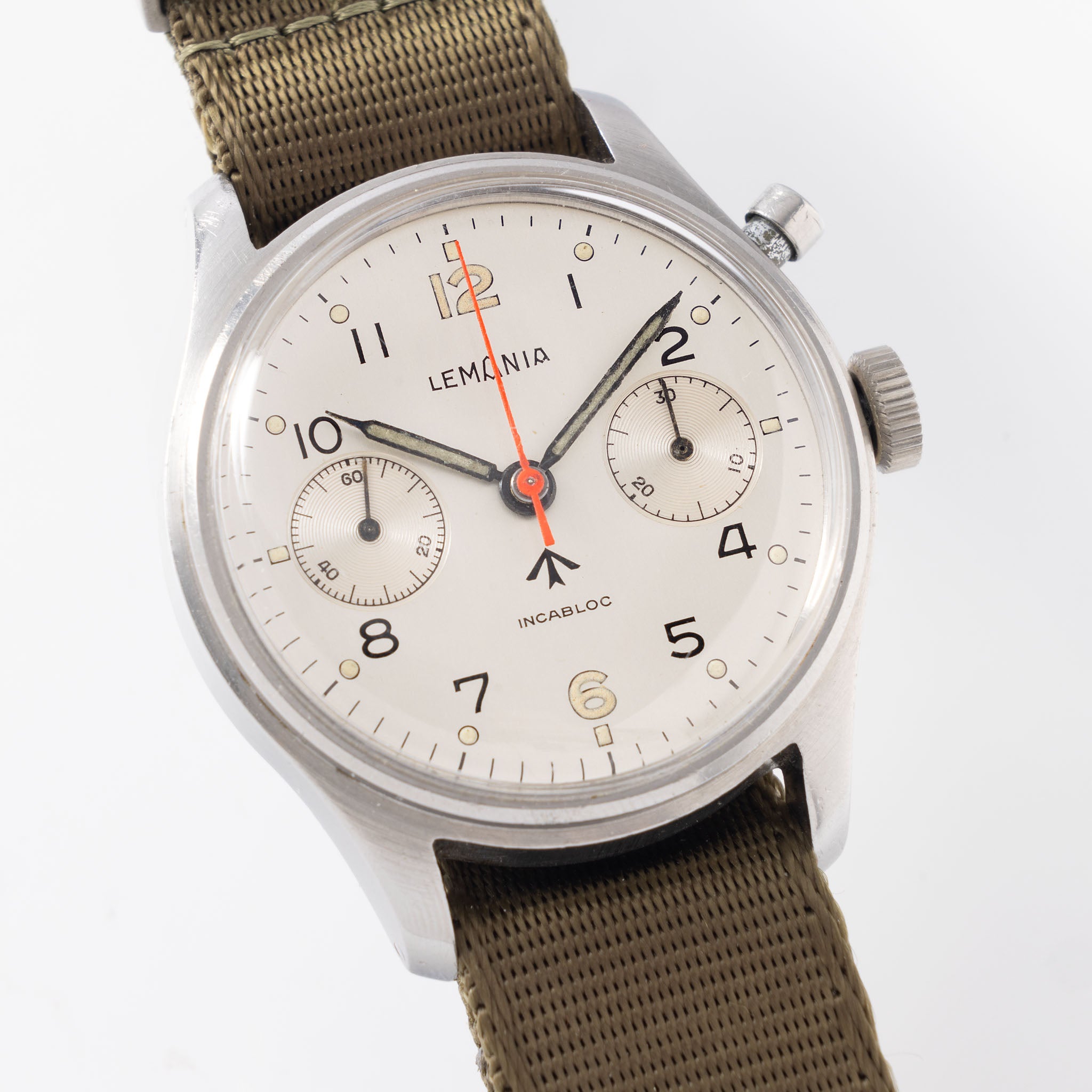 Lemania Monopusher Chronograph Issued to British Armed Forces