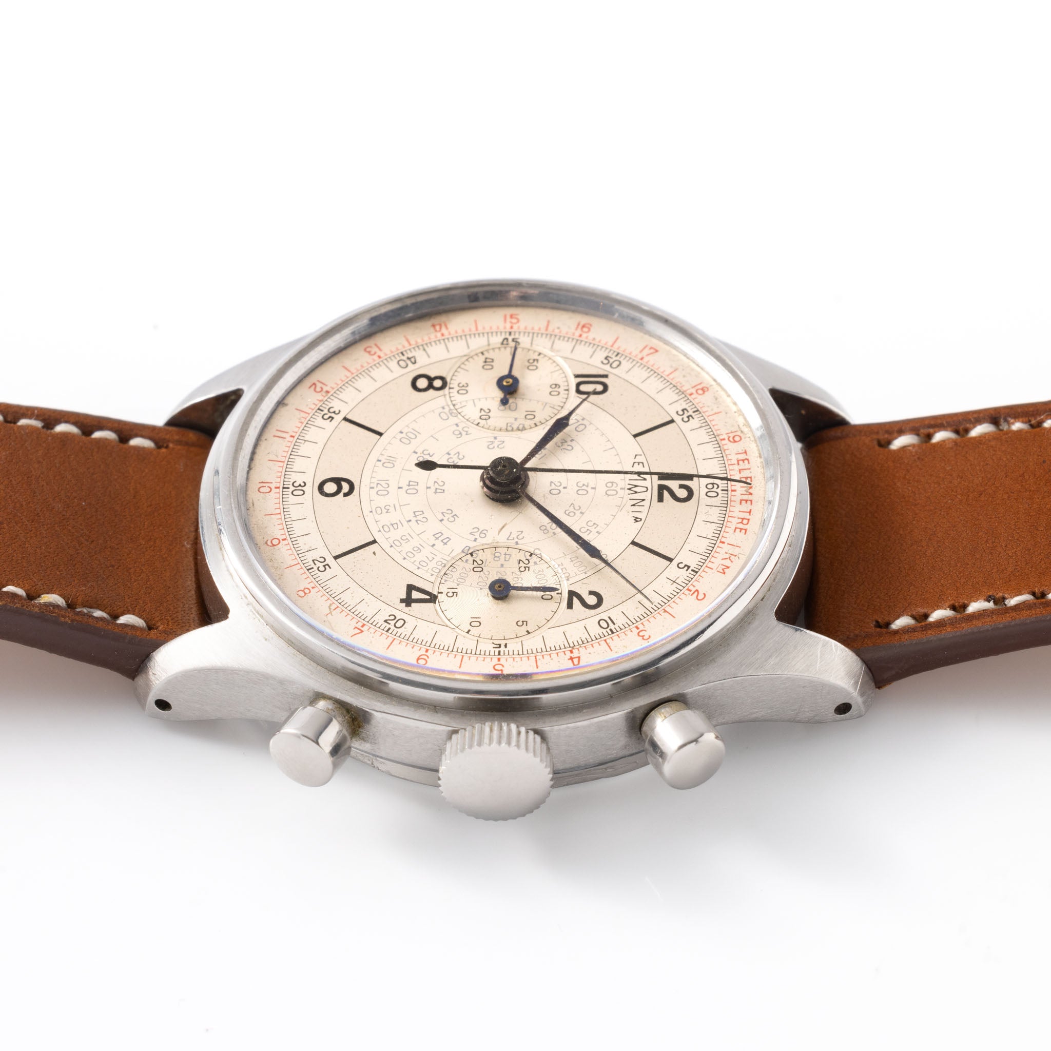 Lemania Large Step Case Four Colour Dial Chronograph