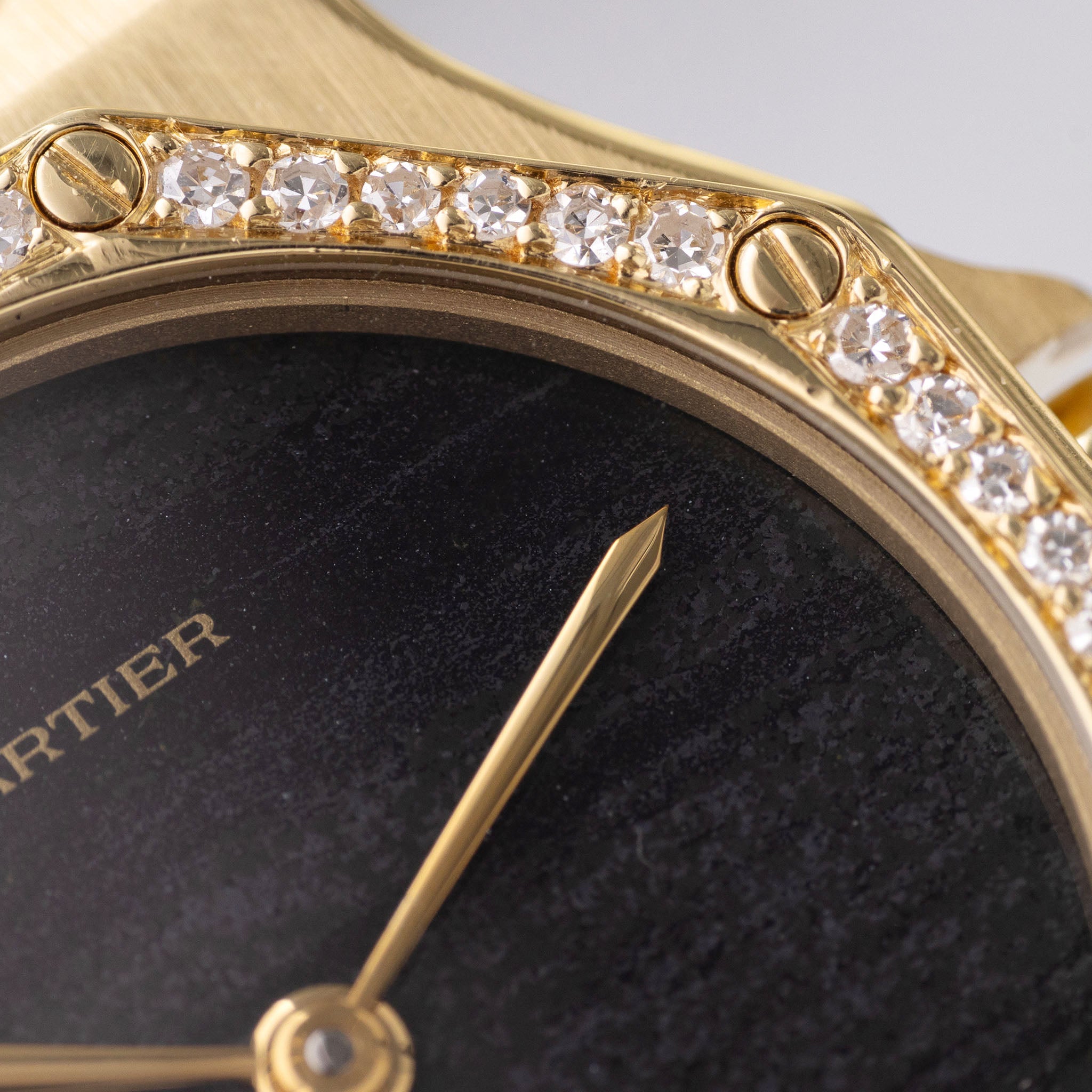 Cartier Santos Octagon "Ferrite Dial" Yellow Gold Diamond Set Ref 2965
