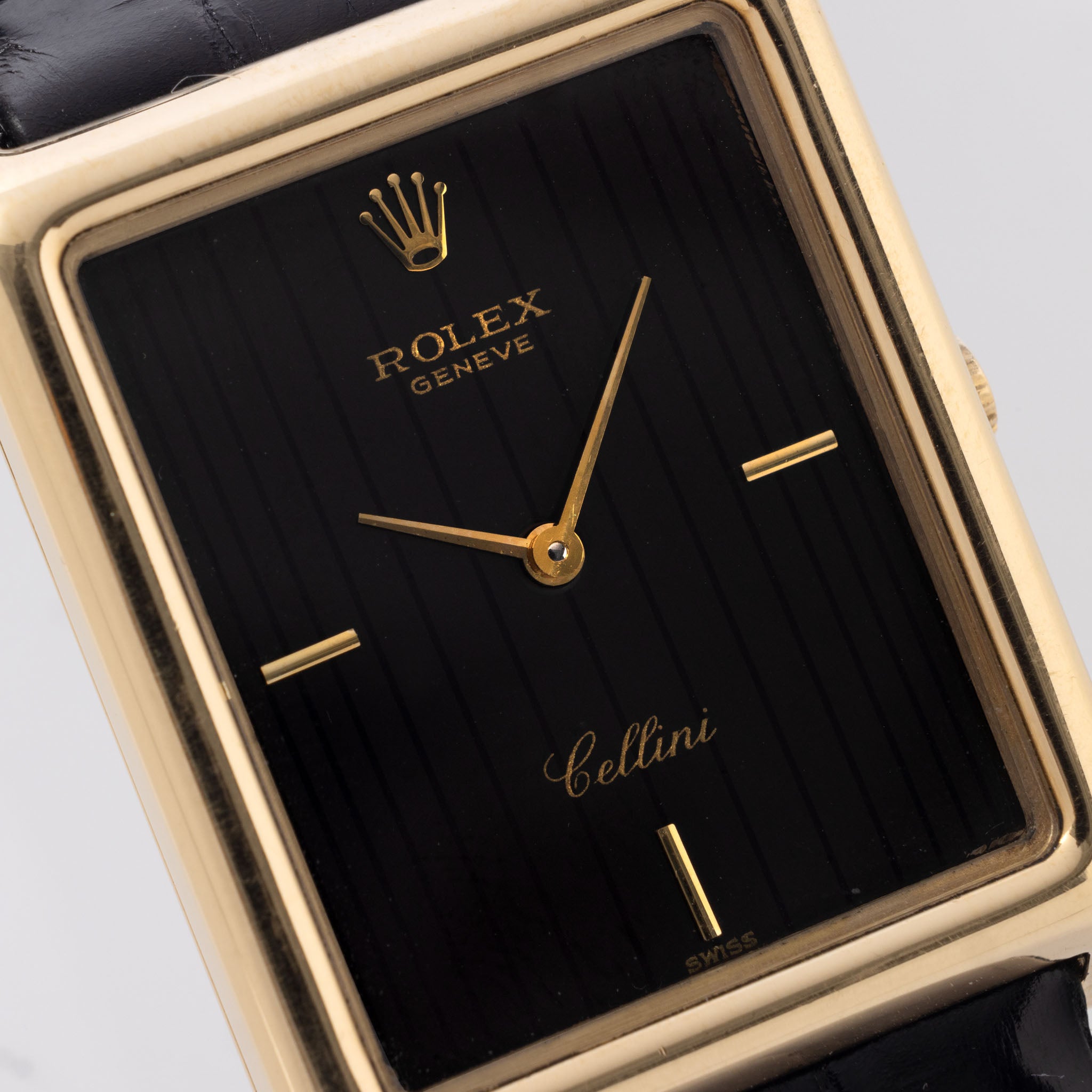 Rolex Cellini Black Tapestry Dial Ref 4105