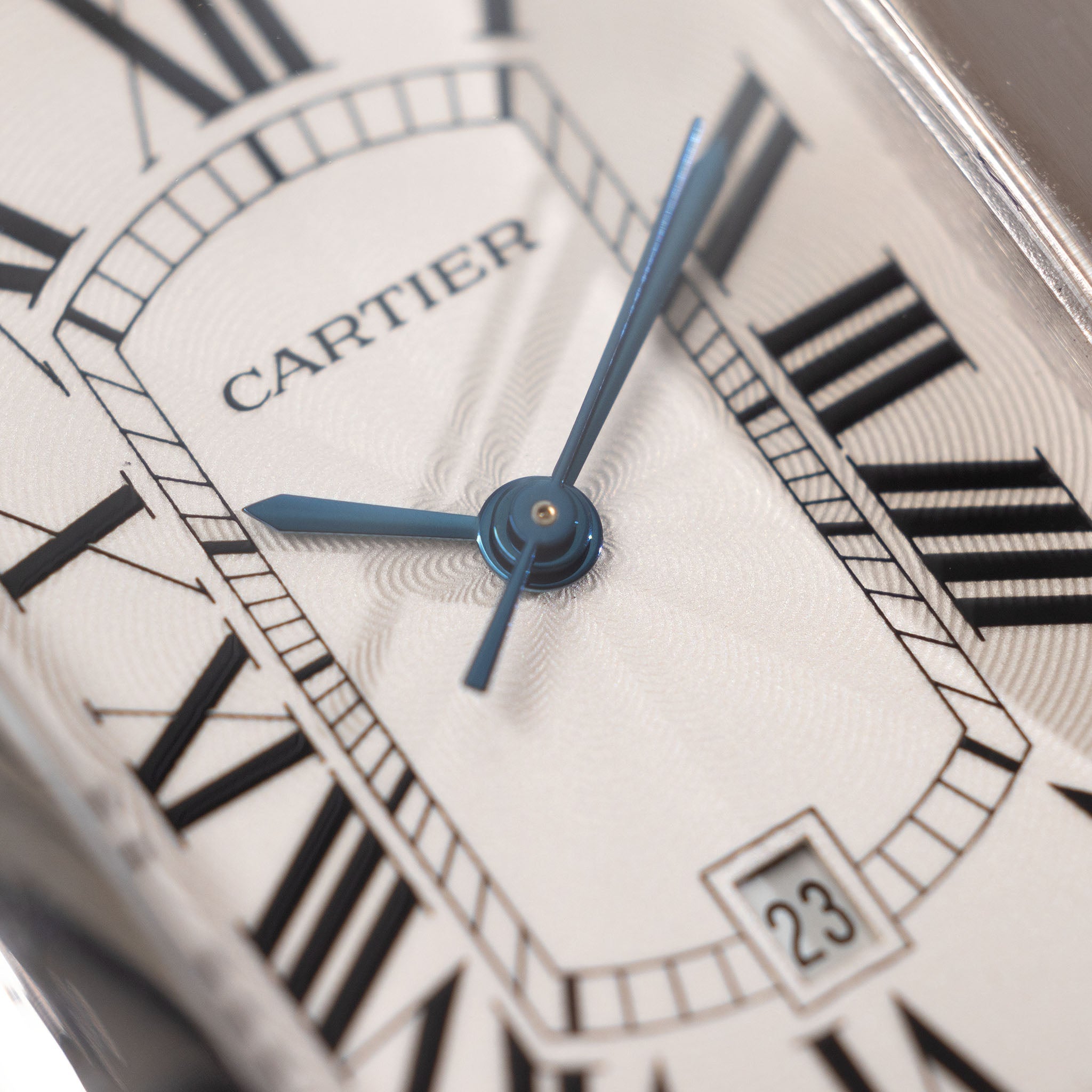 Cartier Tank Américaine in 18k White Gold Ref. 1741 White Guilloché Dial