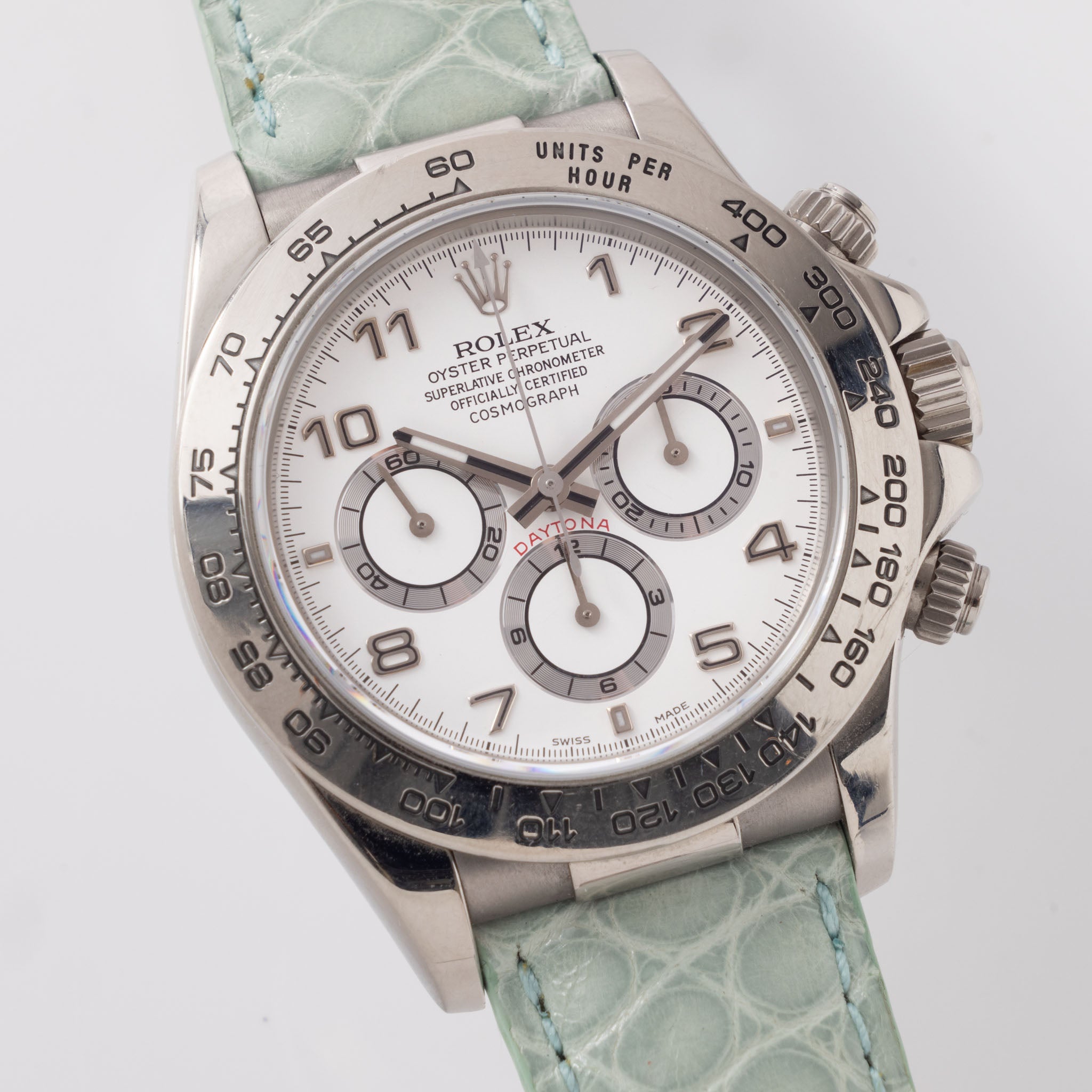 Rolex Daytona White Gold White Arabic Dial Box and Papers Ref 16519