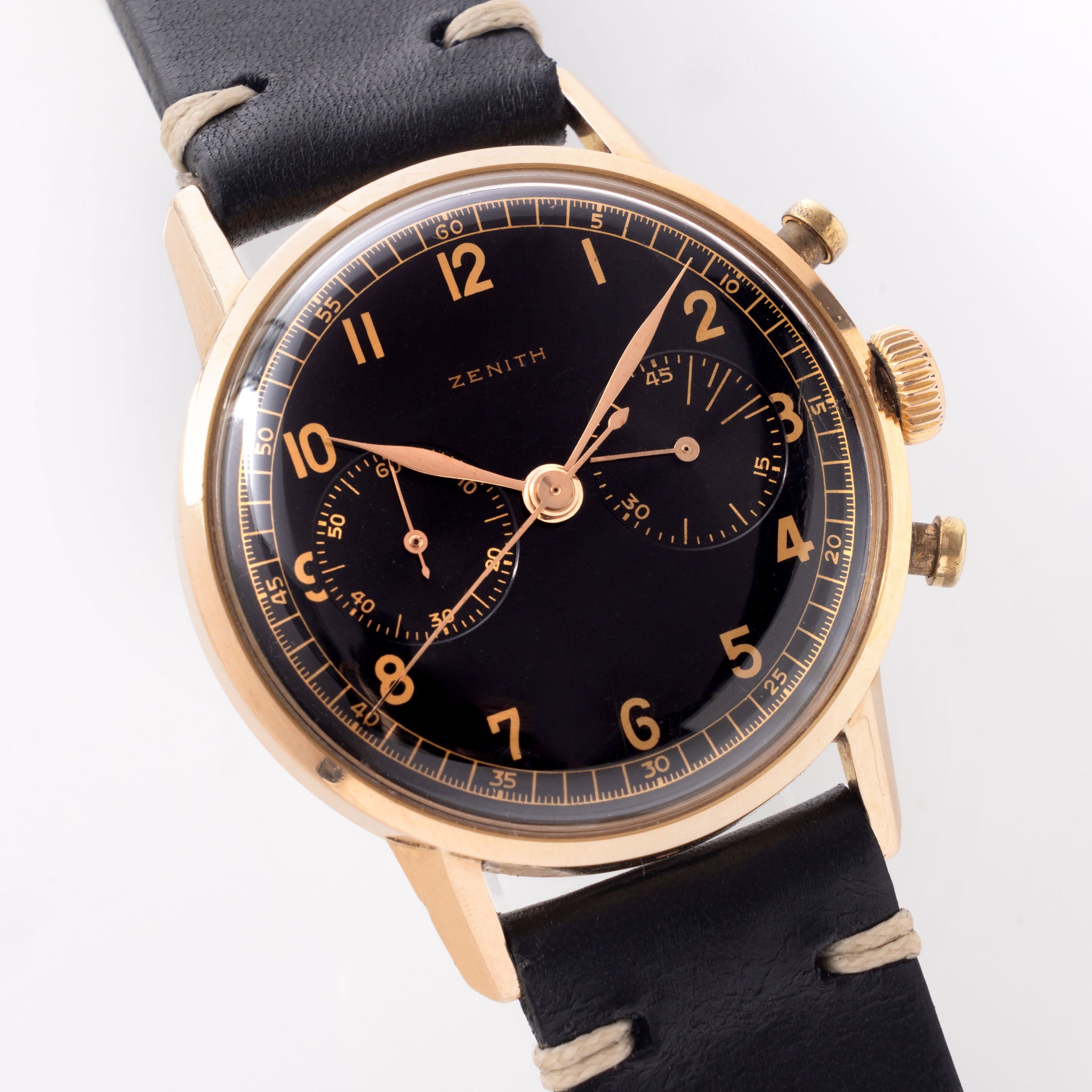 Zenith Chronograph 18k Pink Gold with Military provenance