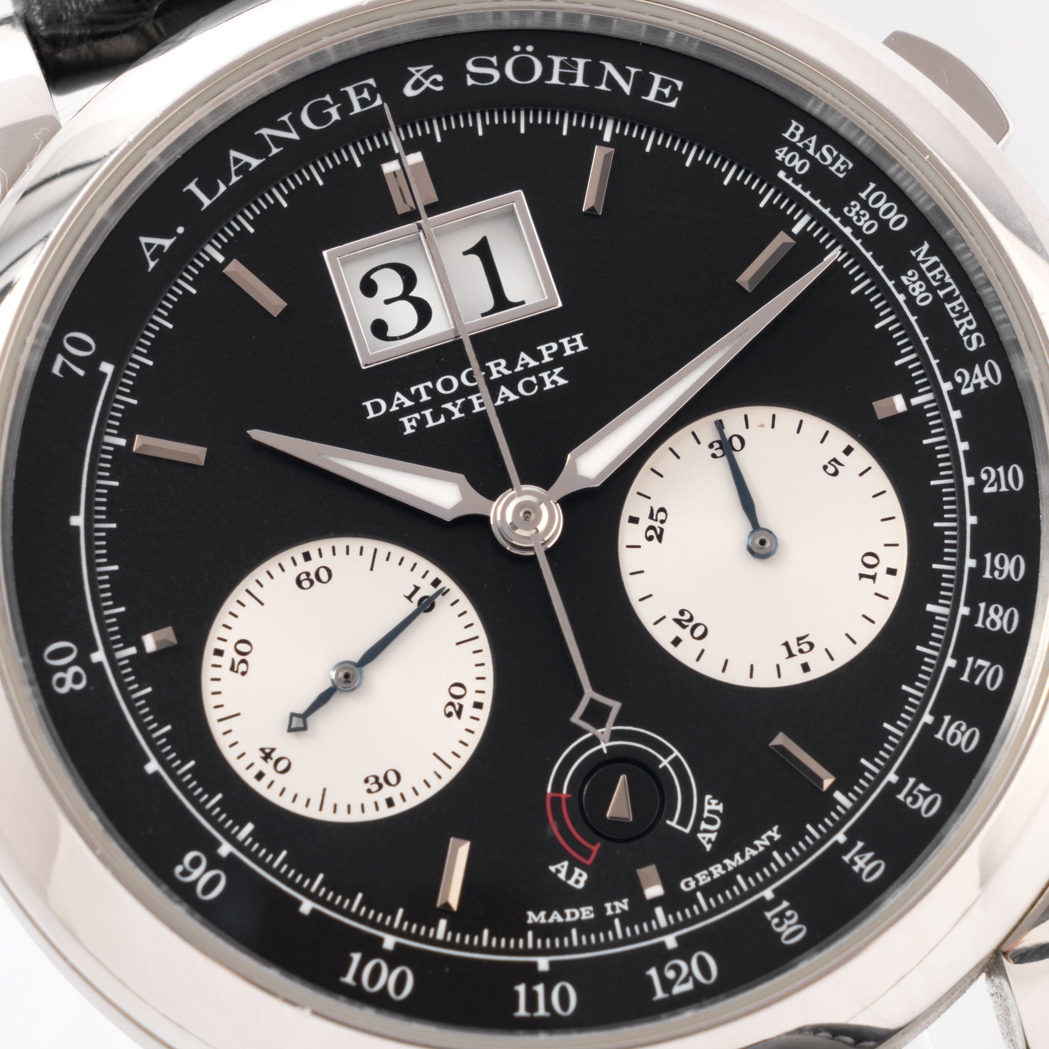 A. Lange & Söhne Datograph Flyback Chronograph 405.035 up/down in Platinum with box and papers