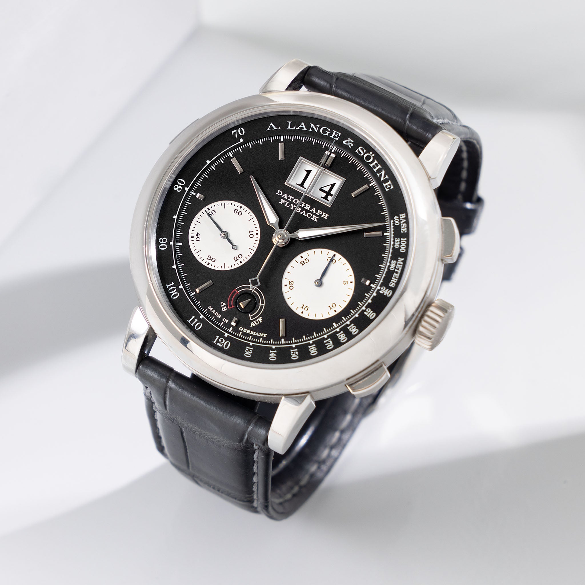 A. Lange & Söhne Datograph Flyback Chronograph 405.035 up/down in Platinum with box and papers