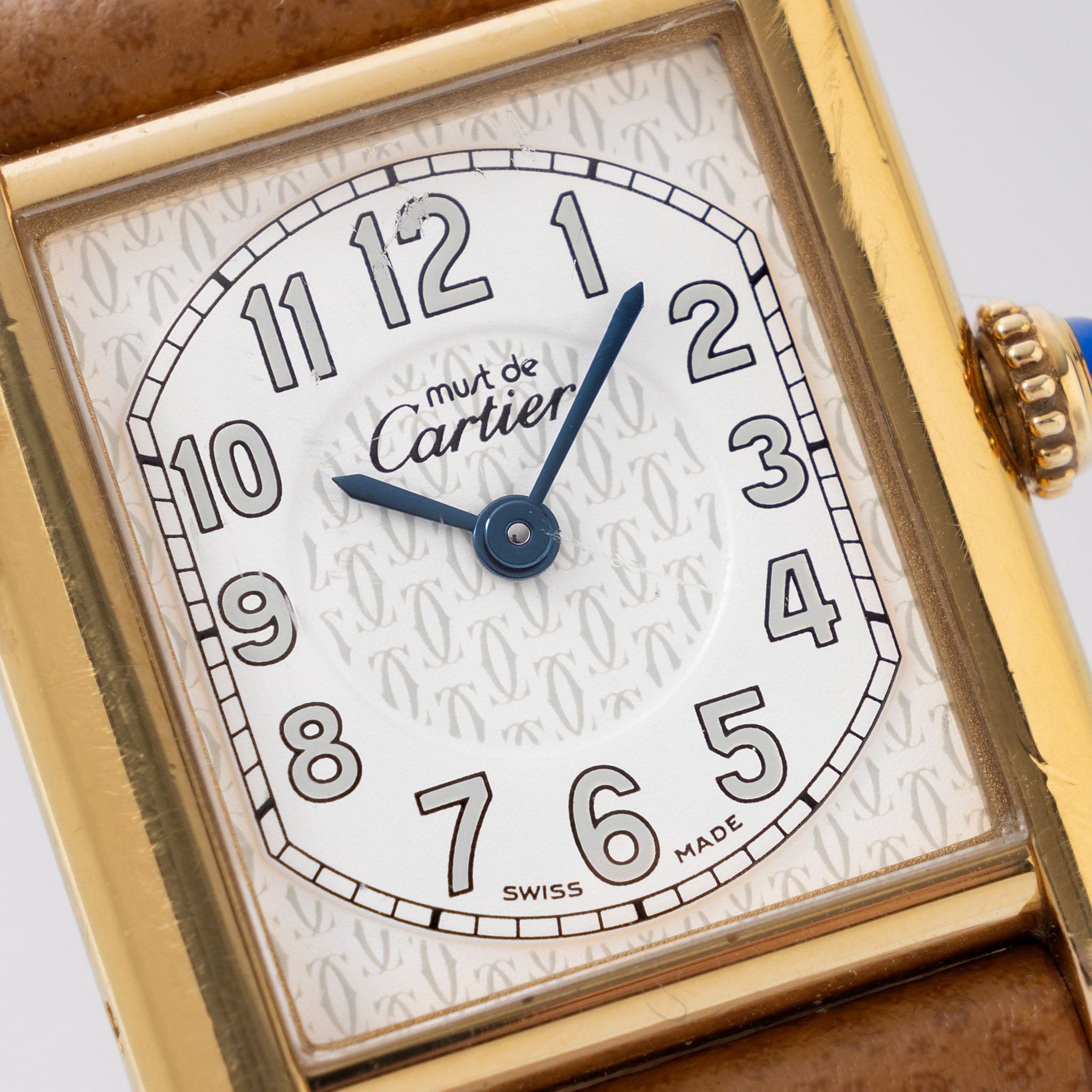 Cartier Tank must de Cartier white Arabic dial ref 2415