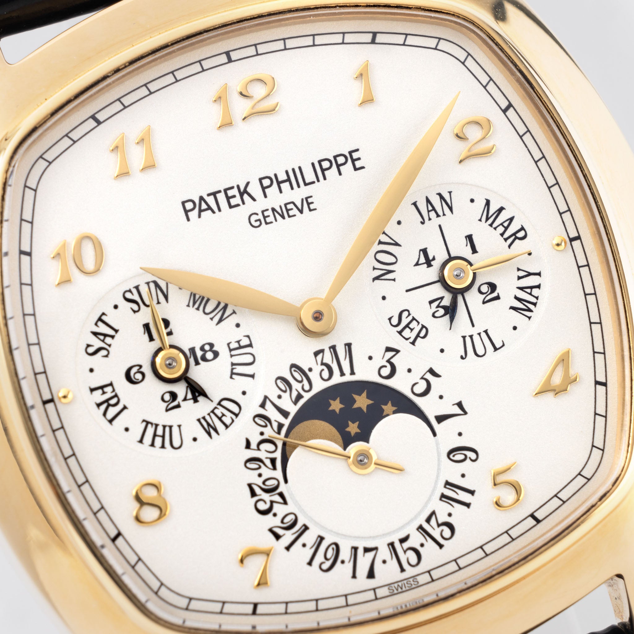 Patek Philippe Cushion Shaped Perpetual Calendar in 18k Yellow Gold Ref. 5940J with Original Certificate of Origin