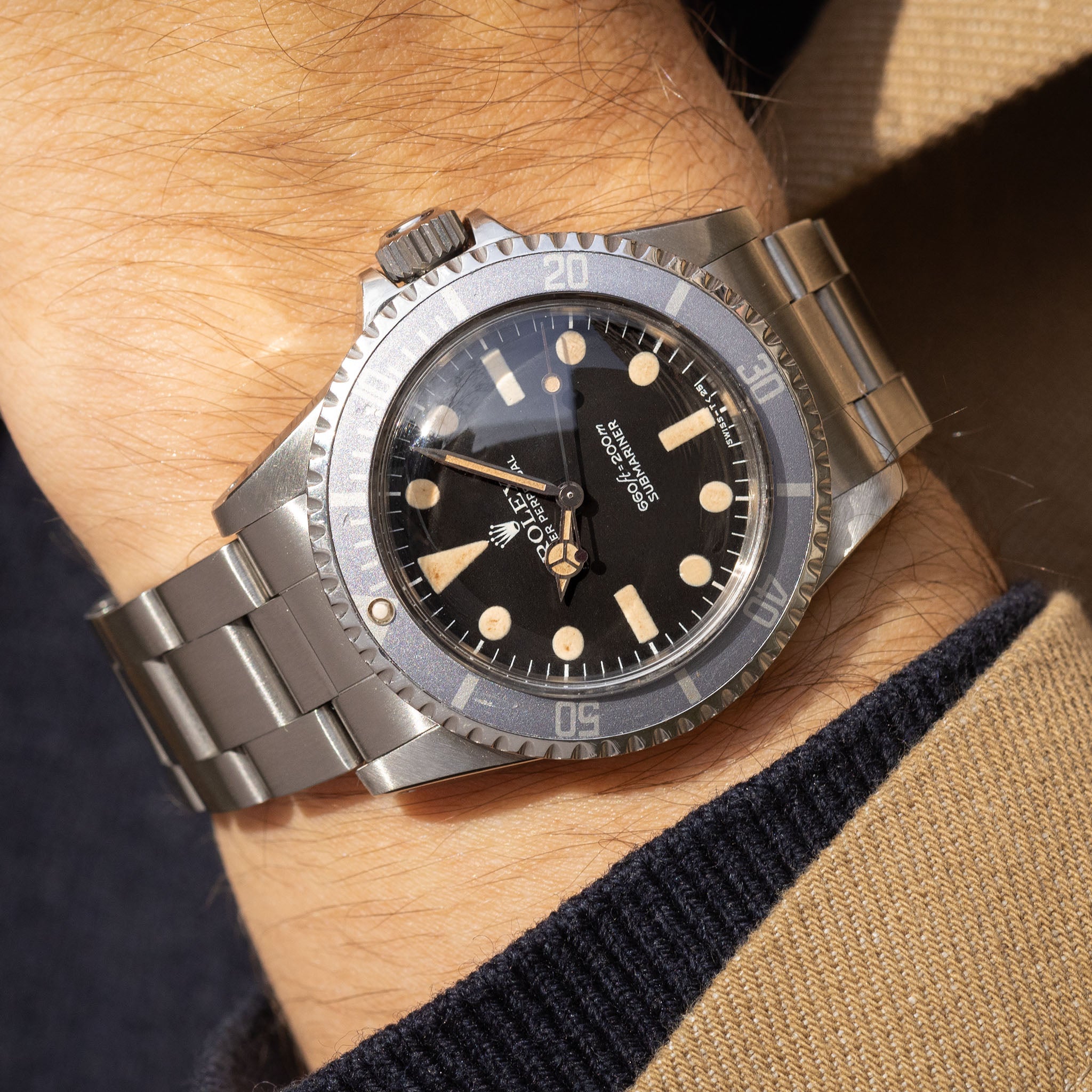 Rolex Submariner 5513  maxi mk1 dial Vivid patina Ghost inlay Bulangandsons signature watch