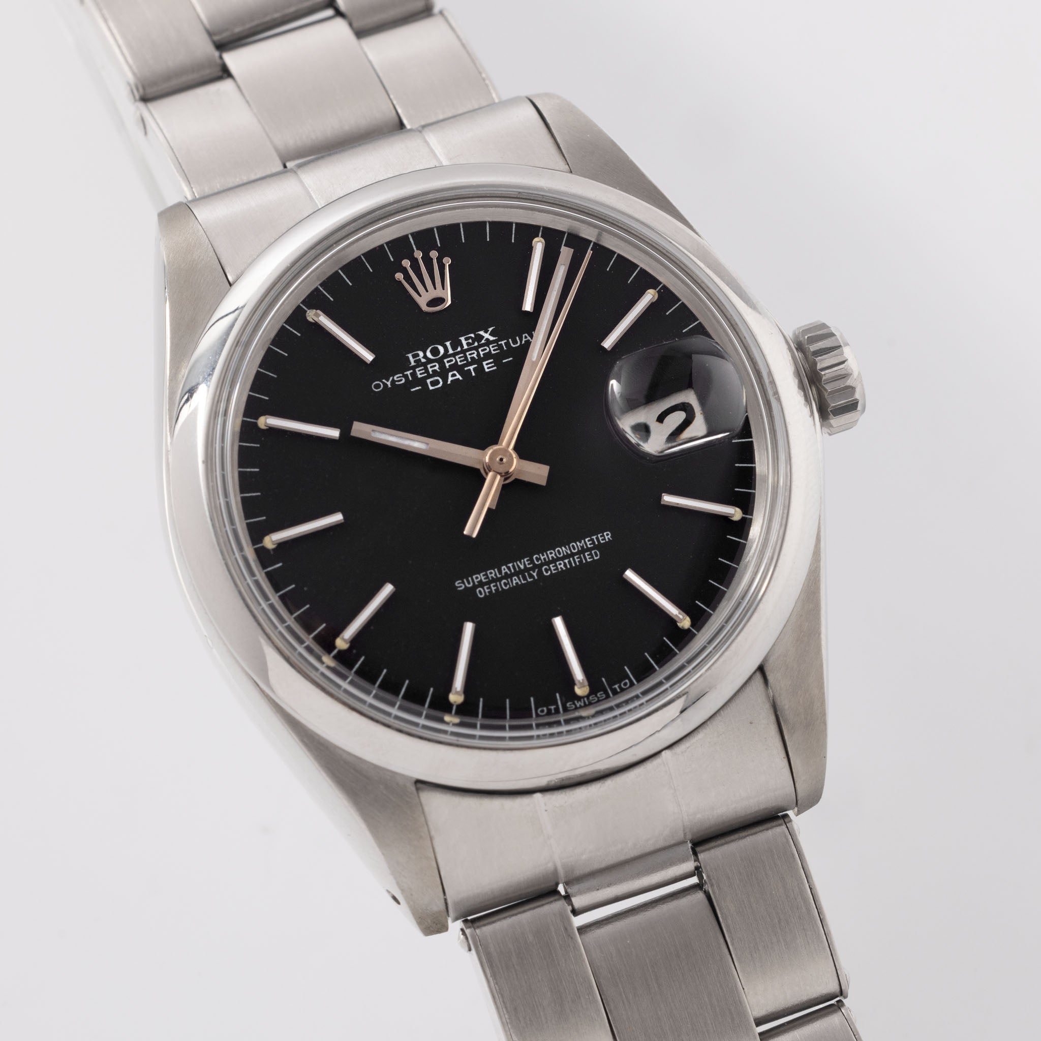 Rolex Oyster Perpetual Date Black Sigma Dial Ref 1500